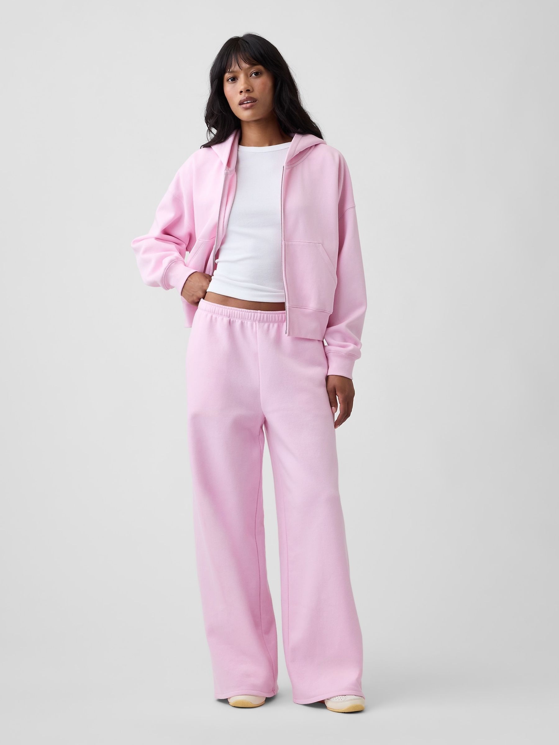 Light Pink Vintage Soft Baggy Wide-Leg Joggers - Image 4 of 6