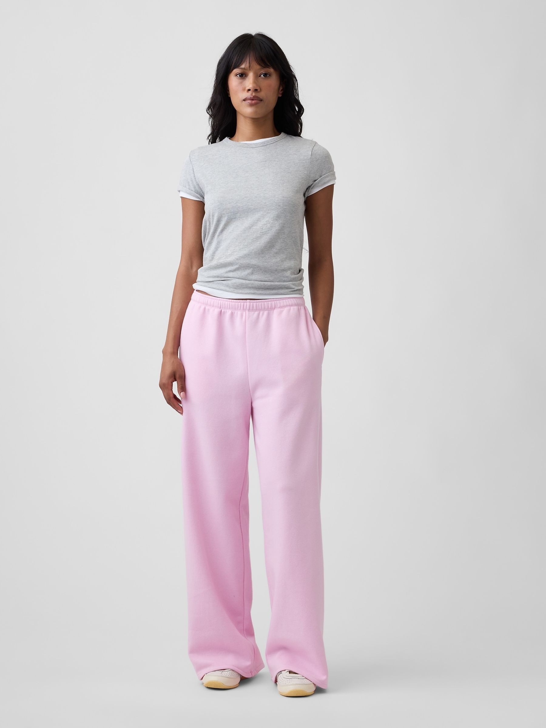 Light Pink Vintage Soft Baggy Wide-Leg Joggers - Image 5 of 6