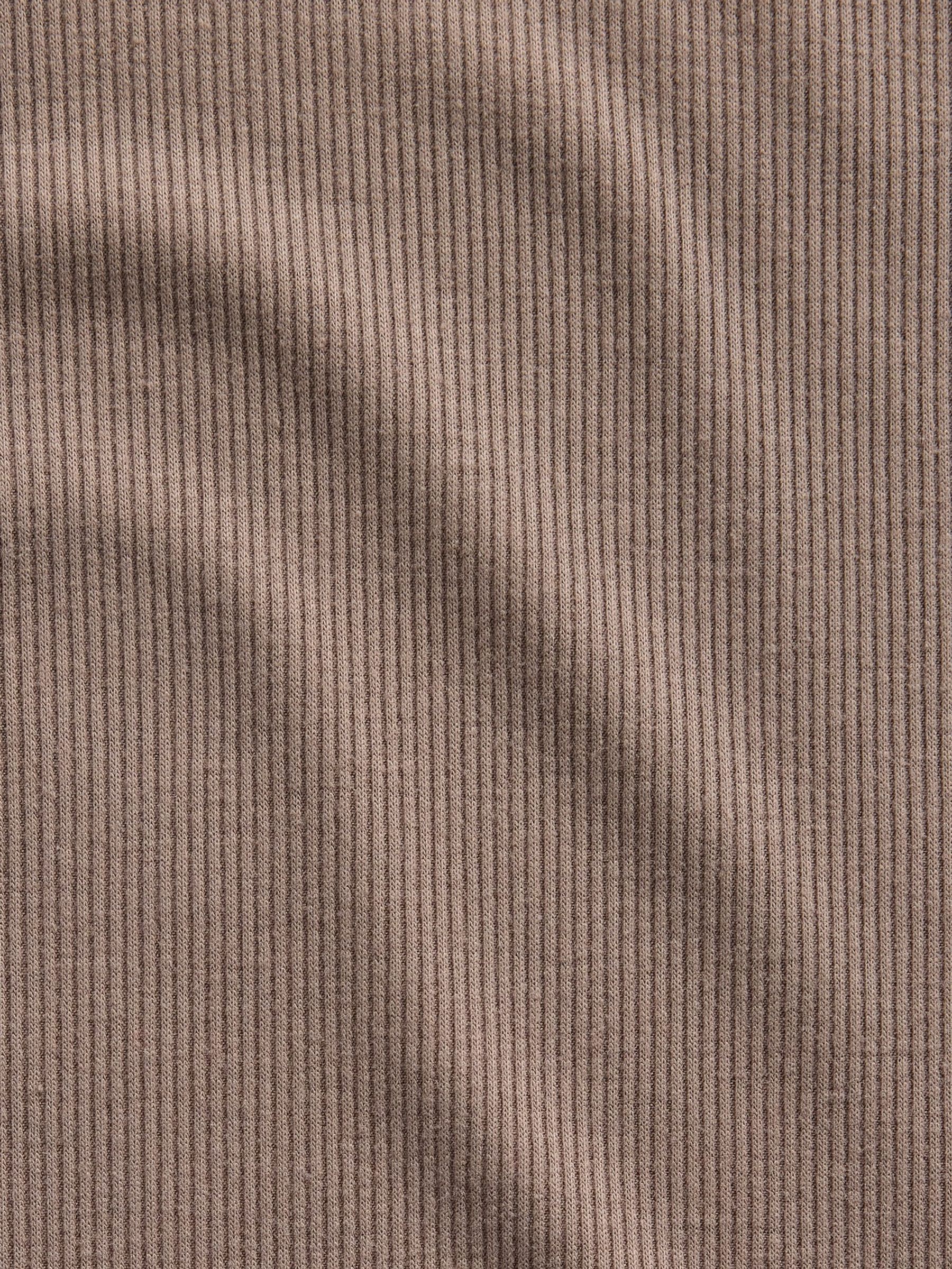 Brown Mini Rib Lace-Trim Pyjamas Vest - Image 4 of 4
