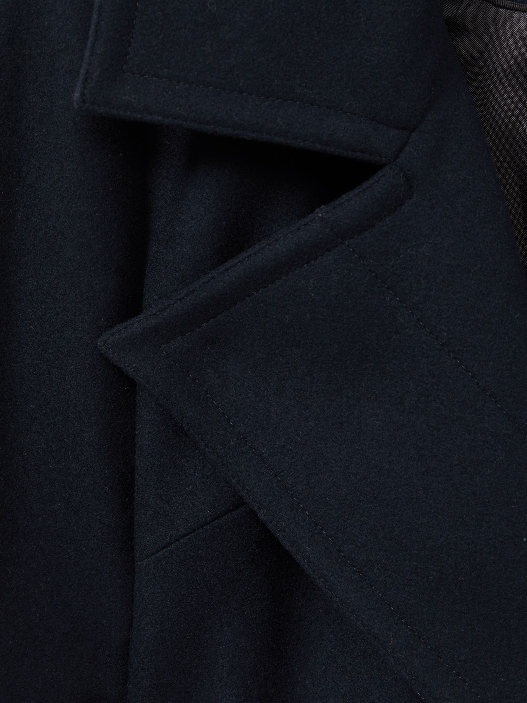 Wool Blend Belted Double Breasted Coat With Cashmere in Teal - Image 5 of 5