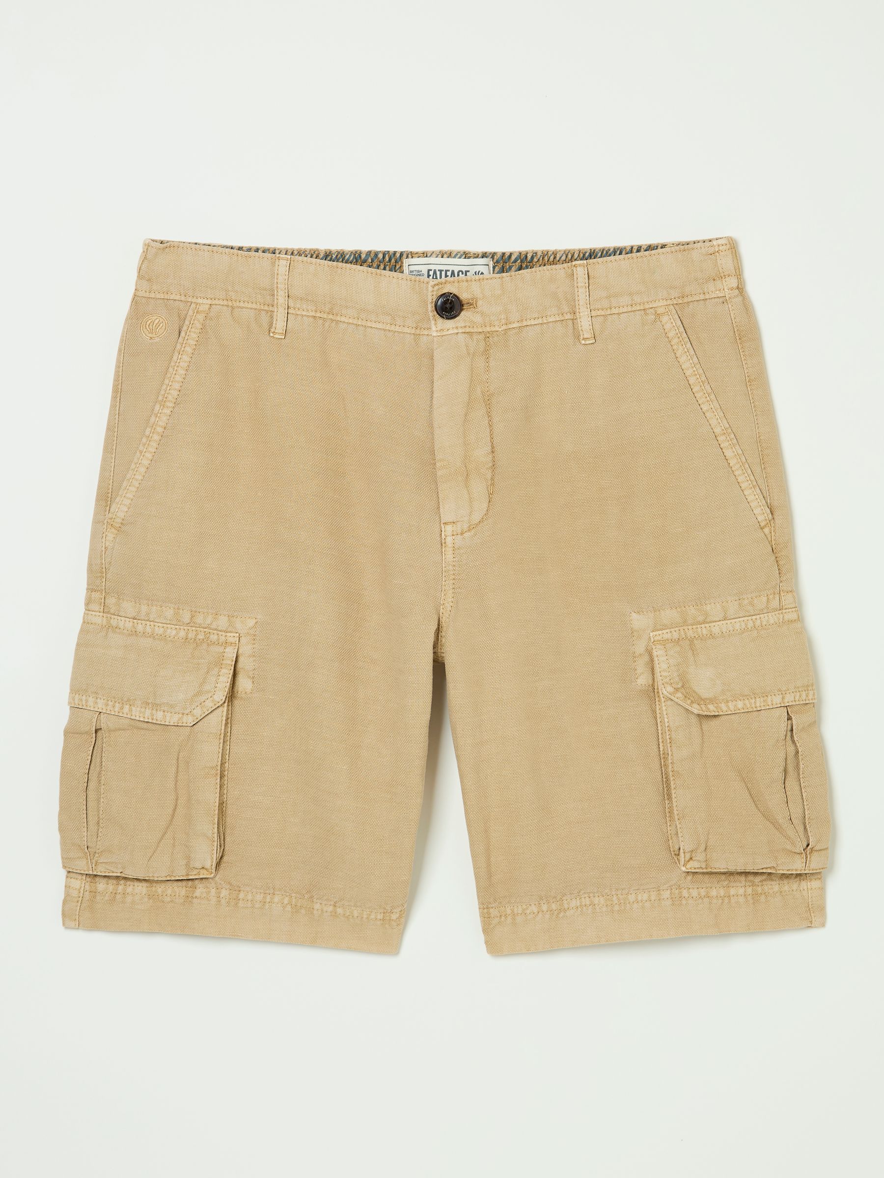 Stone Cotton Linen Cargo Shorts - Image 5 of 5