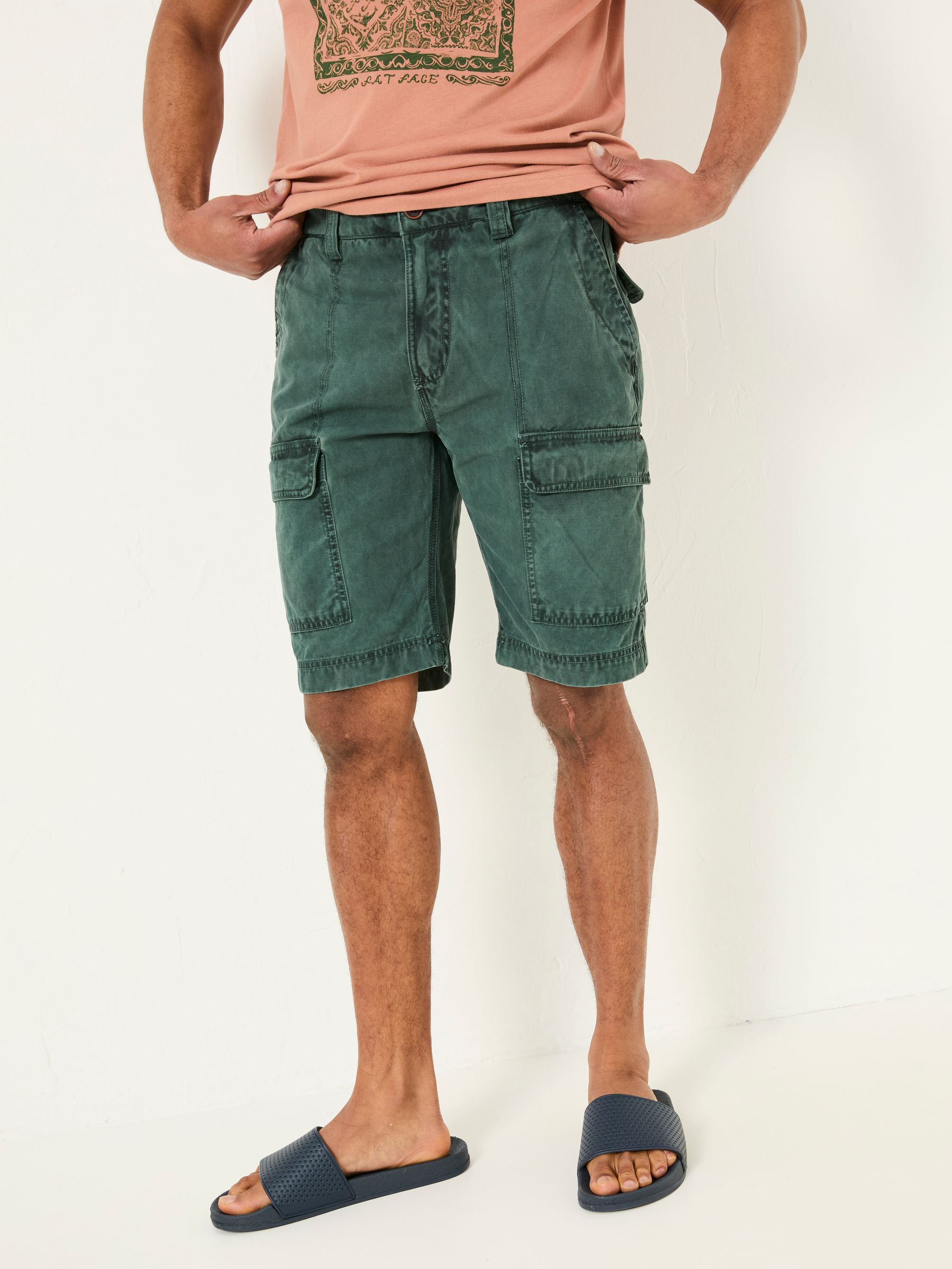 Rye Dark Teal Garment Dye Utility Shorts - Image 1 of 5