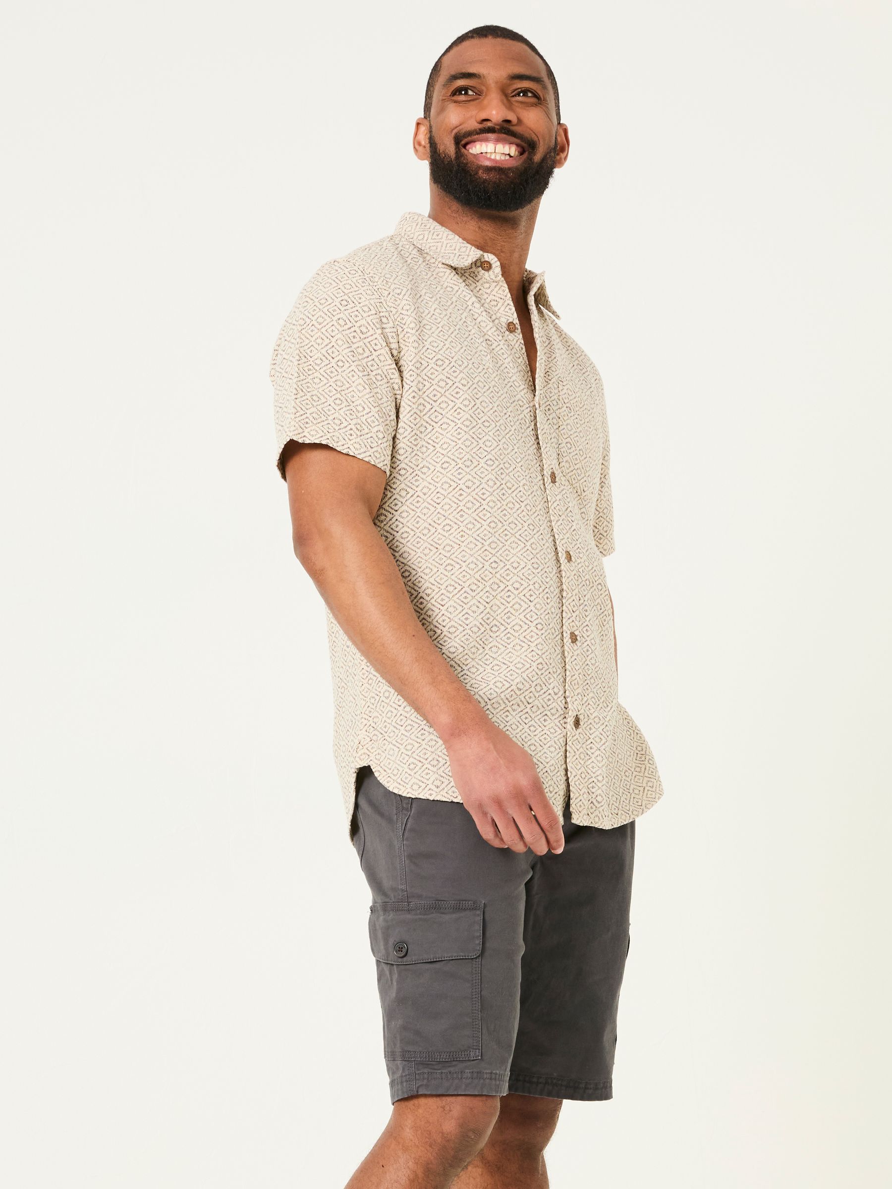Tenby Dark Grey Pull On Cargo Shorts | FatFace USA