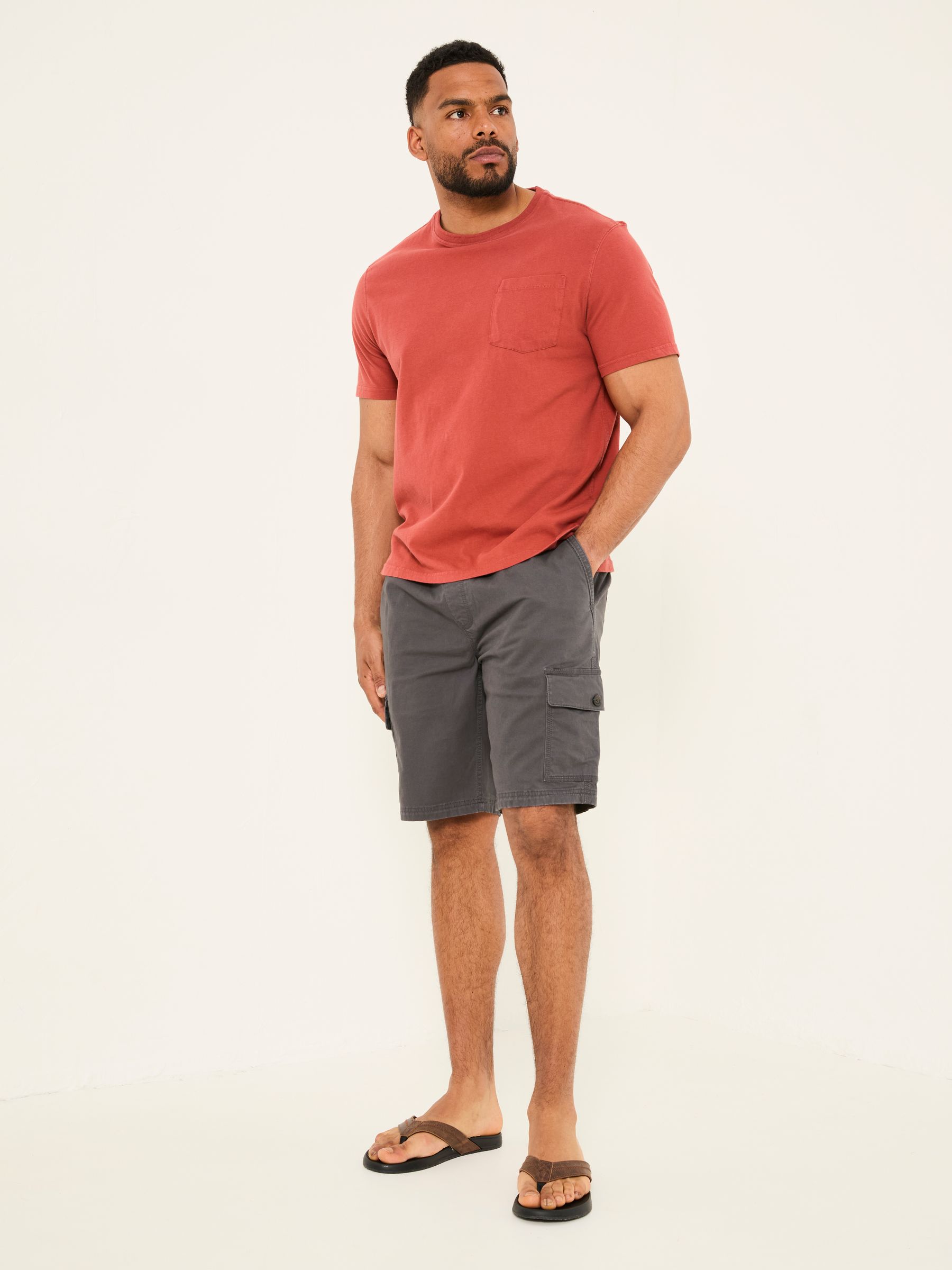 Tenby Dark Grey Pull On Cargo Shorts | FatFace USA