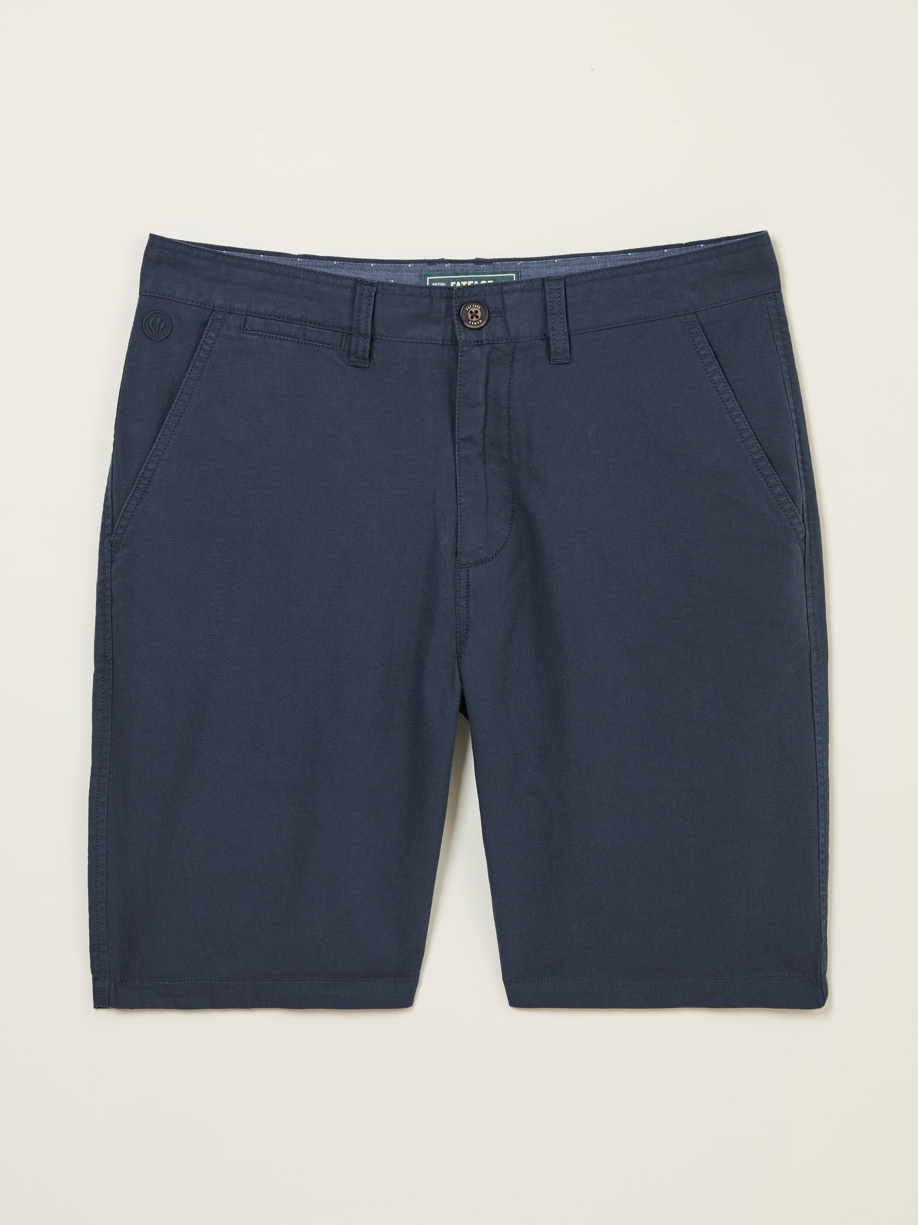 Mawes Navy Cotton Linen Chino Shorts - Image 6 of 7