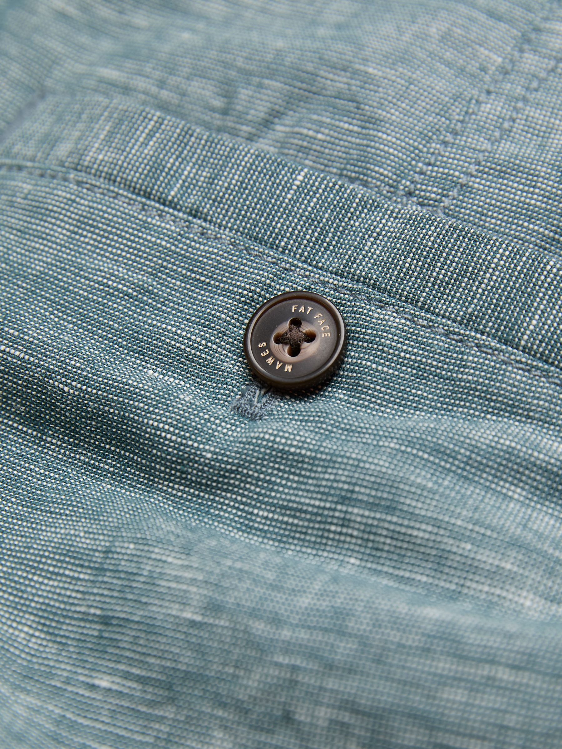 Mawes Dark Teal Cotton Linen Chino Shorts - Image 6 of 7