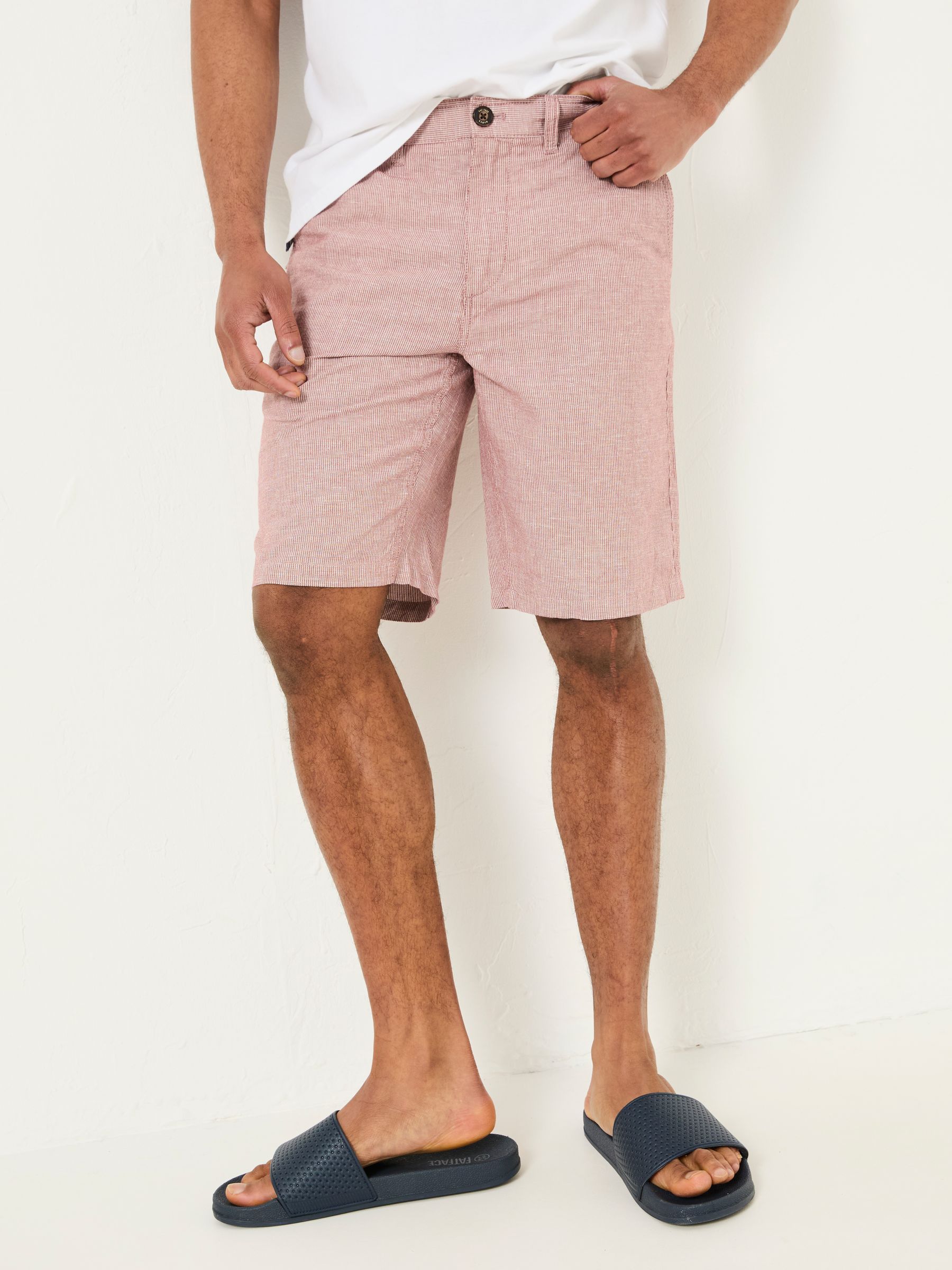 Mawes Pink Cotton Linen Chino Shorts - Image 1 of 6