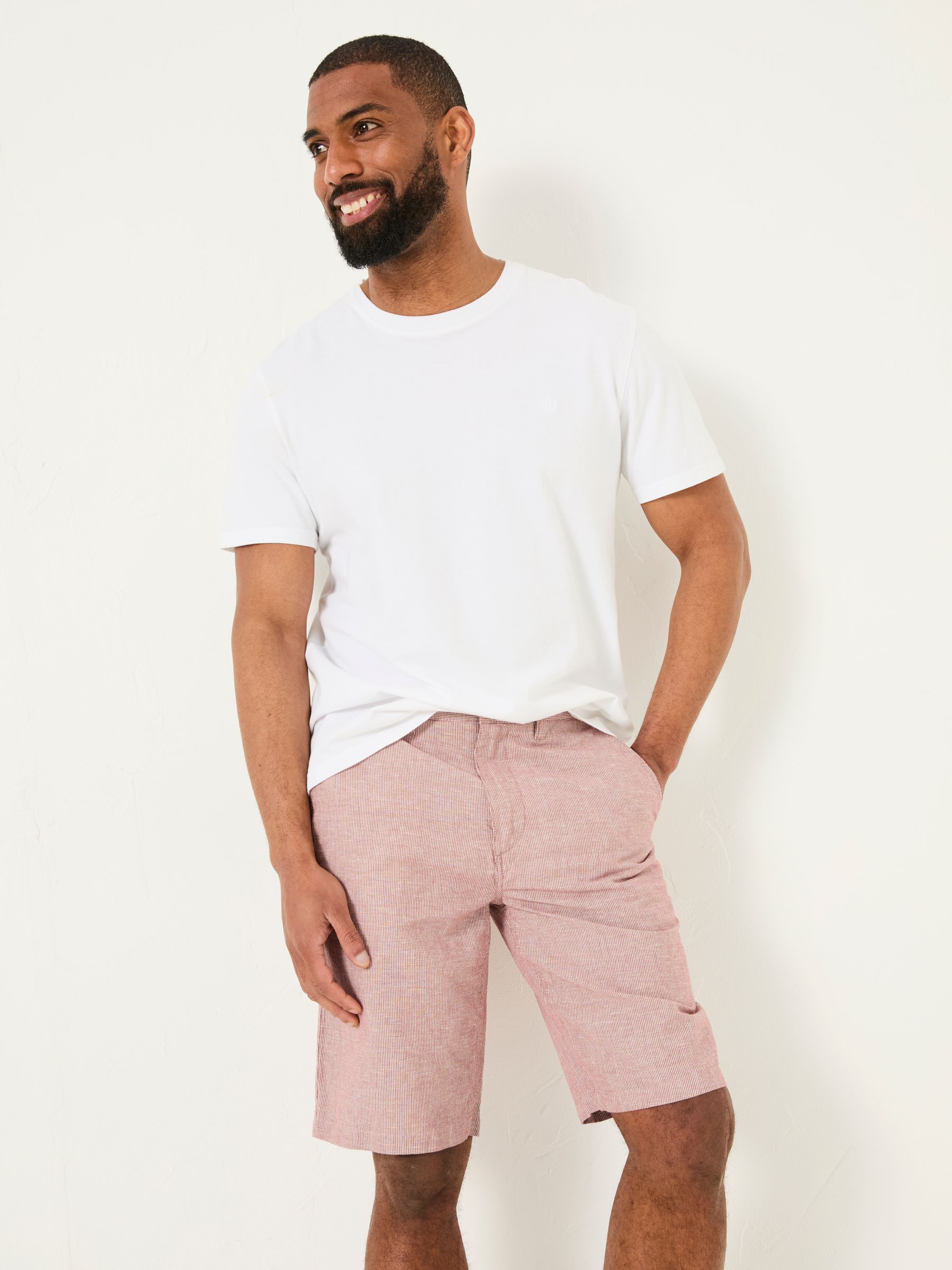 Mawes Pink Cotton Linen Chino Shorts - Image 3 of 6