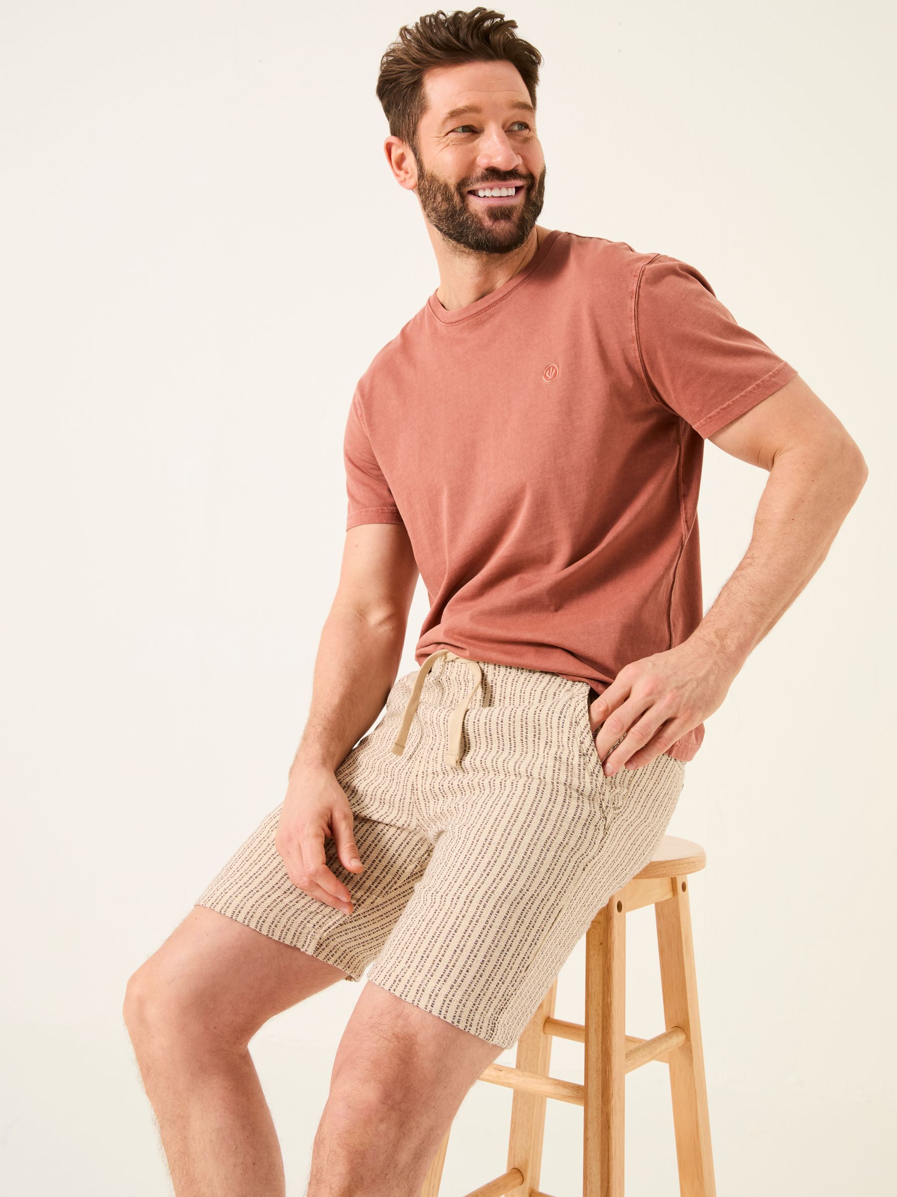 Seaton Natural Stripe Pull On Shorts - Image 4 of 7