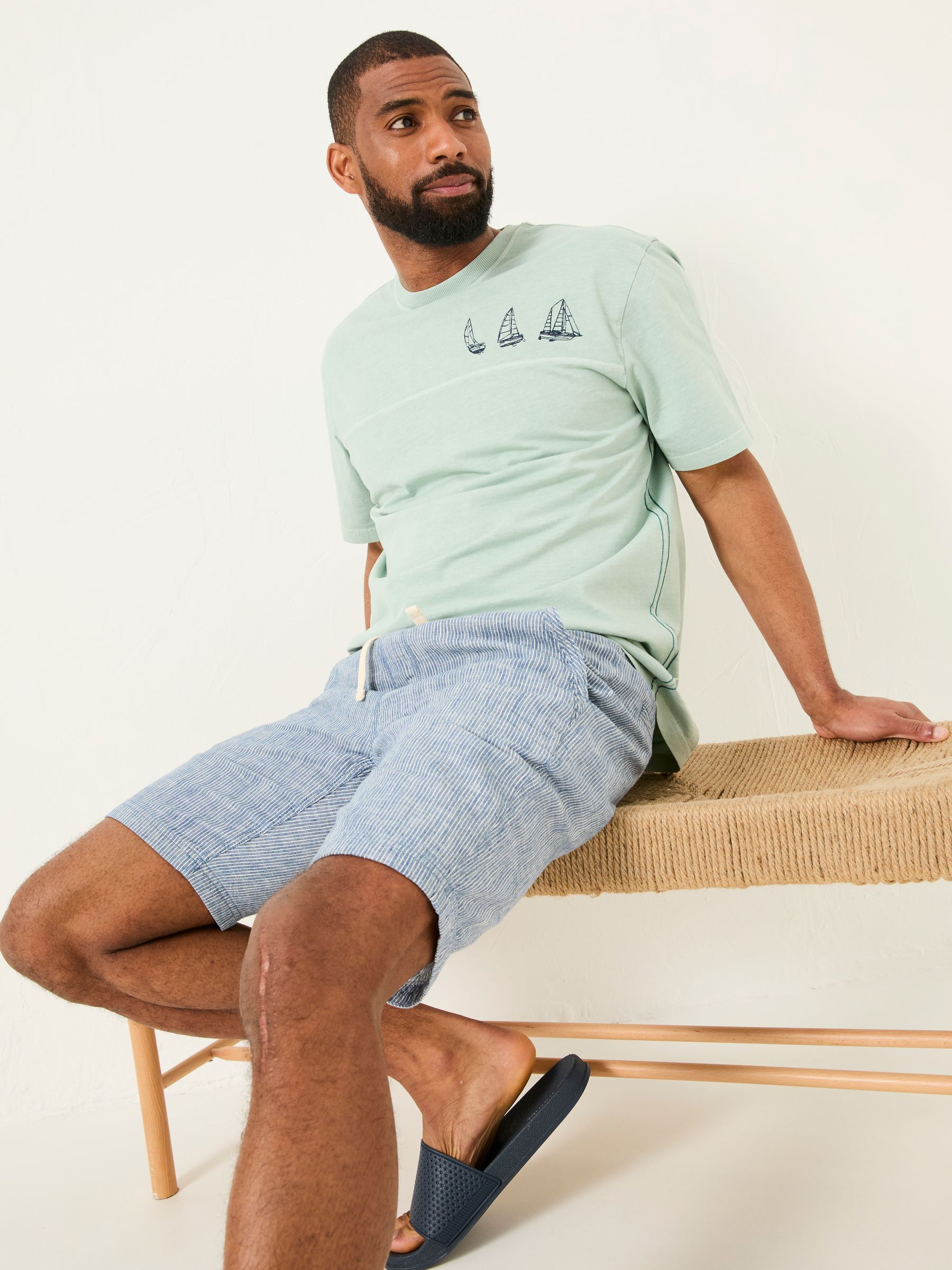 Seaton Blue Stripe Pull On Shorts - Image 3 of 8