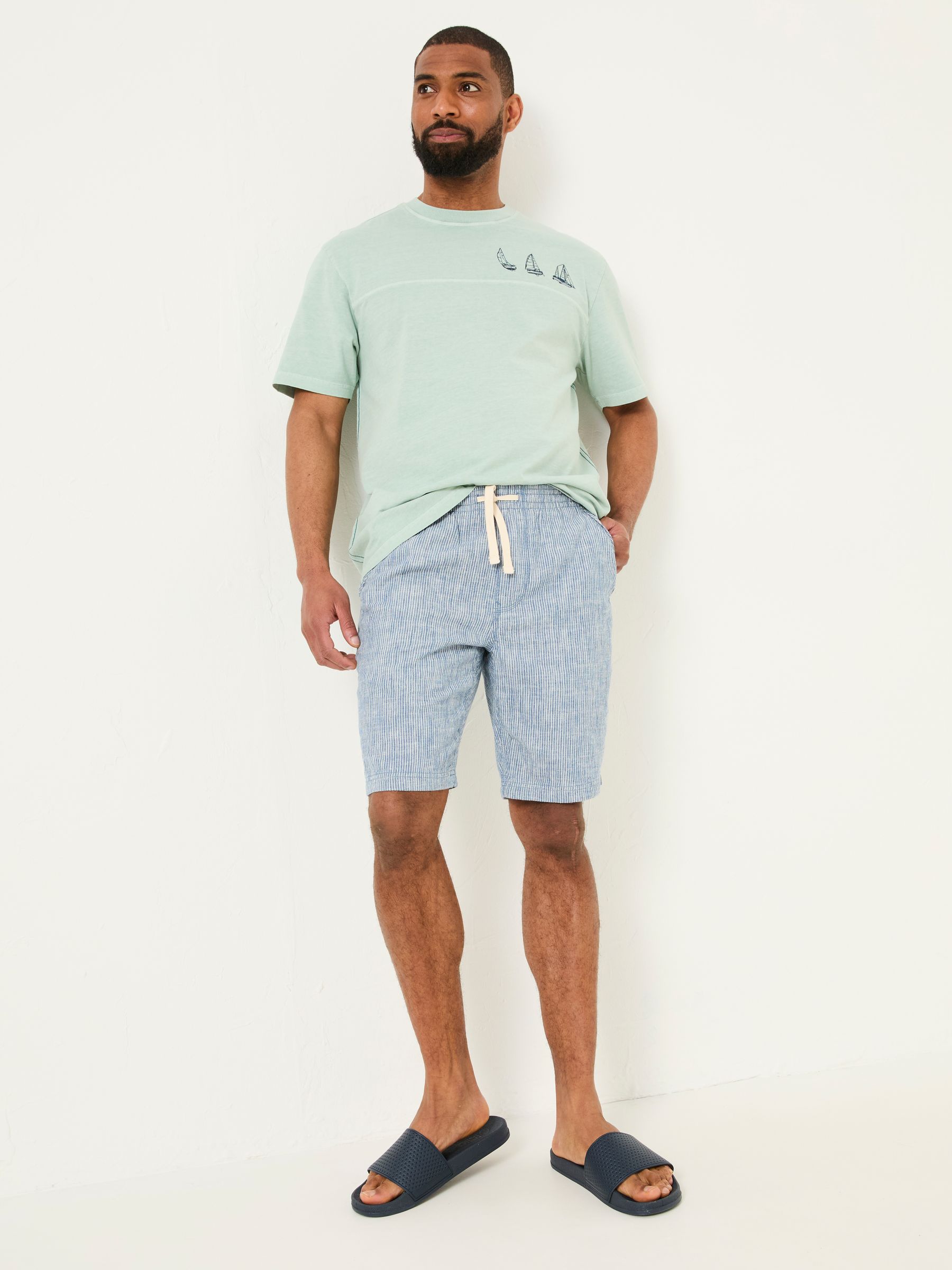 Seaton Blue Stripe Pull On Shorts - Image 5 of 8