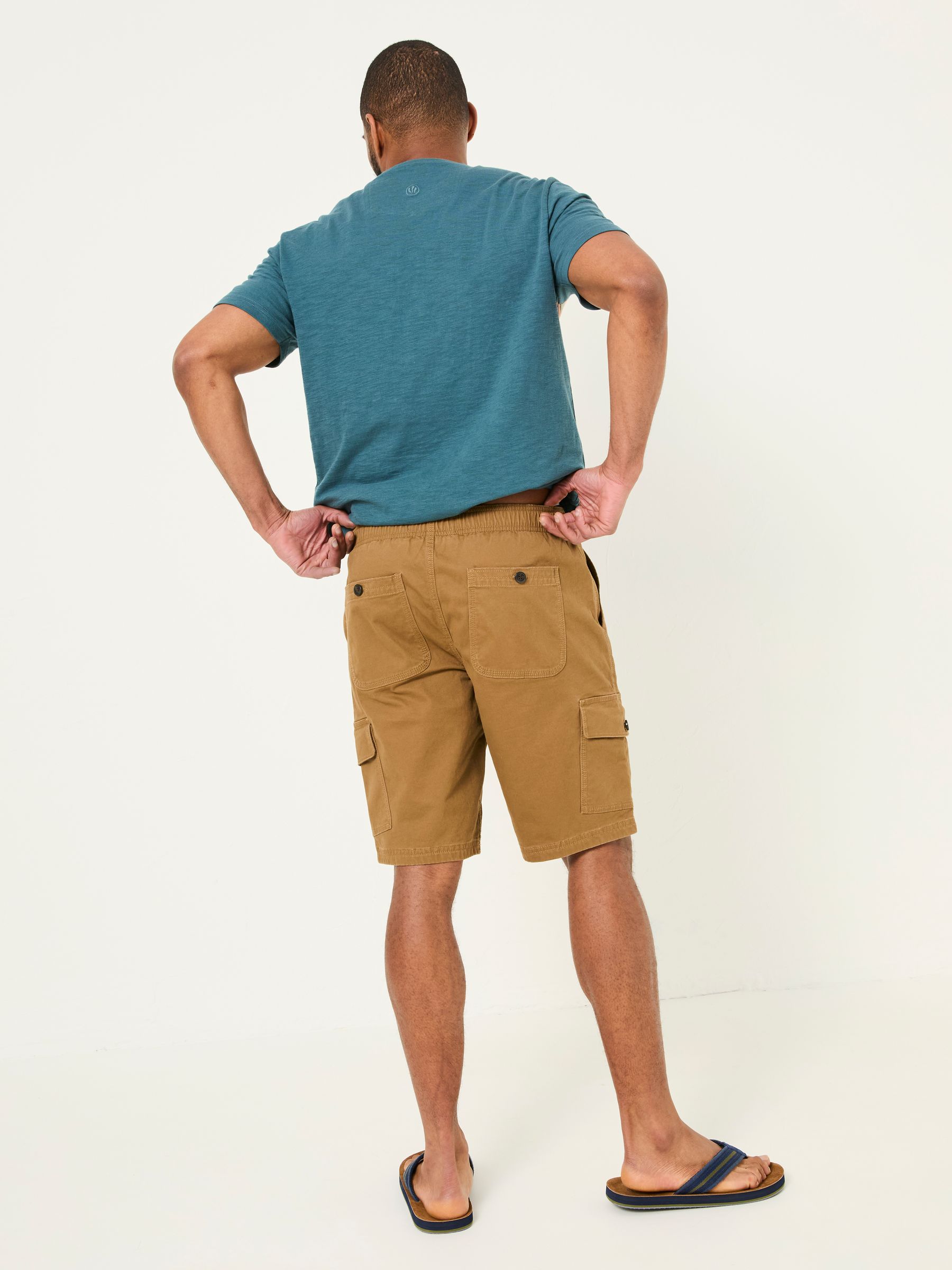 Tenby Light Brown Pull On Cargo Shorts - Image 2 of 6