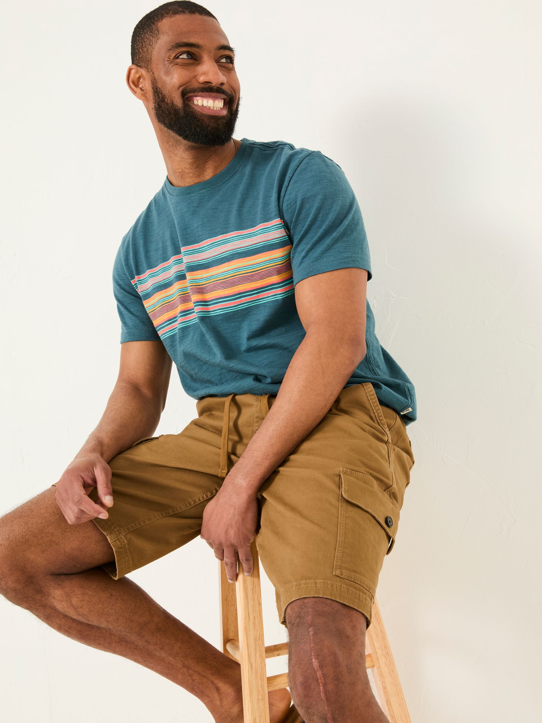 Tenby Light Brown Pull On Cargo Shorts - Image 3 of 6