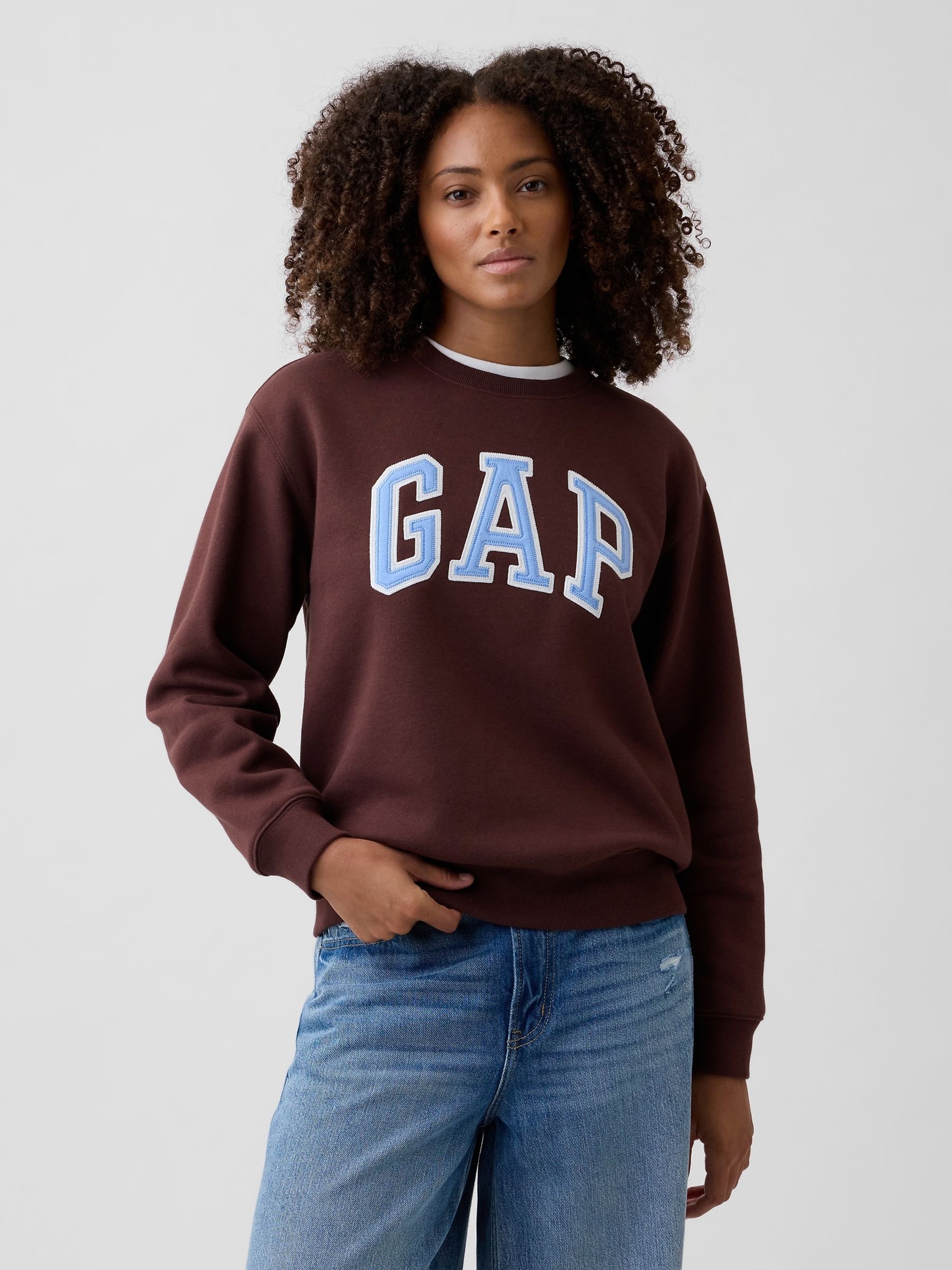Brown/Blue Logo Sweatshirt - Image 1 of 5 Brown/Blue Logo Sweatshirt - Image 1 of 5