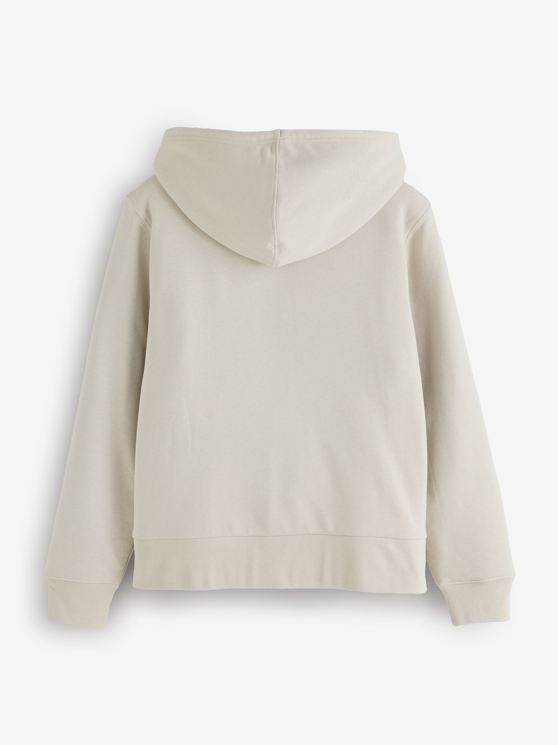 Beige Relaxed Logo Sherpa-Lined Zip-Up Hoodie - Image 2 of 4