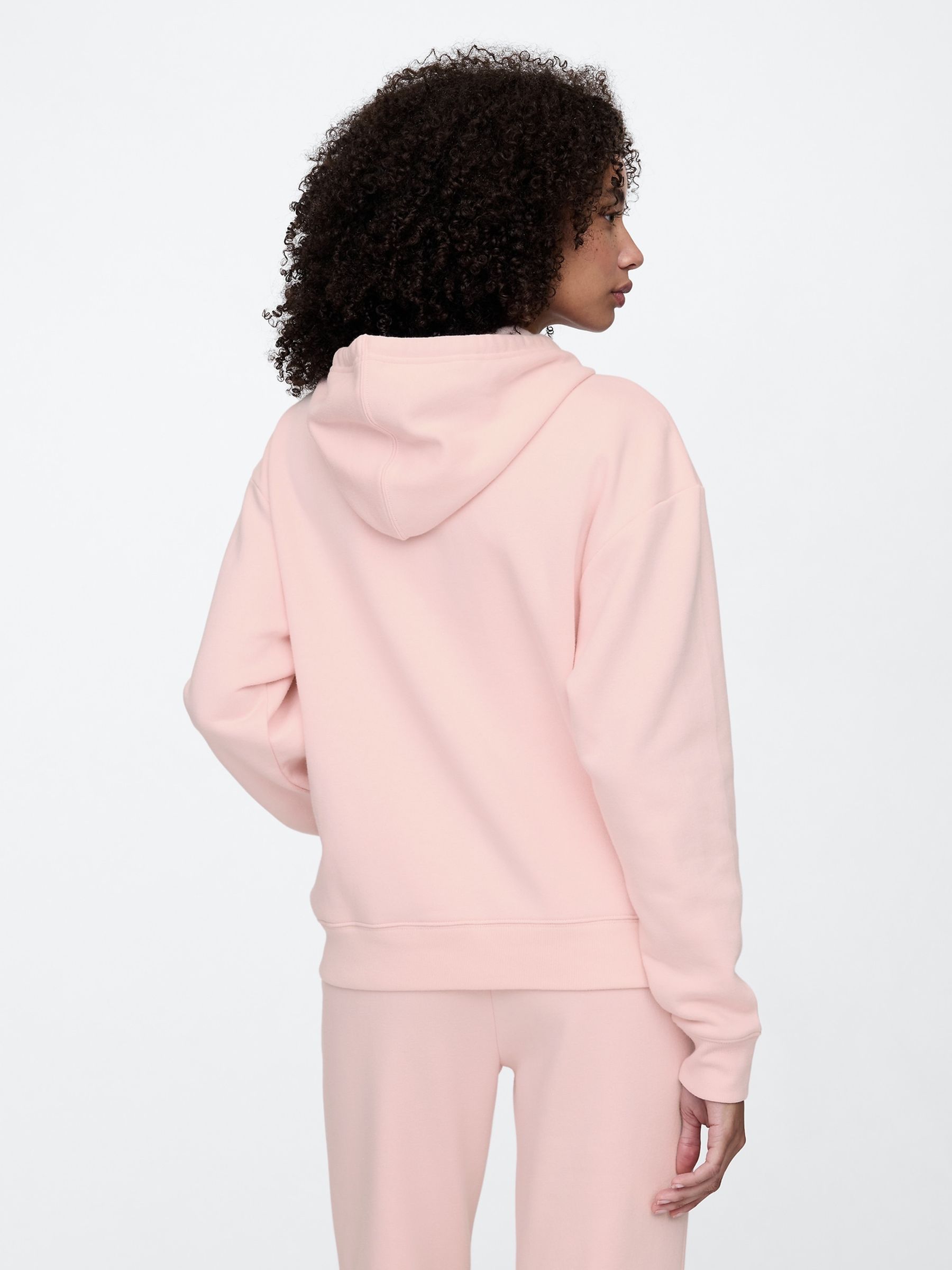 Blush Pink Relaxed Logo Zip-Up Hoodie - Image 2 of 5