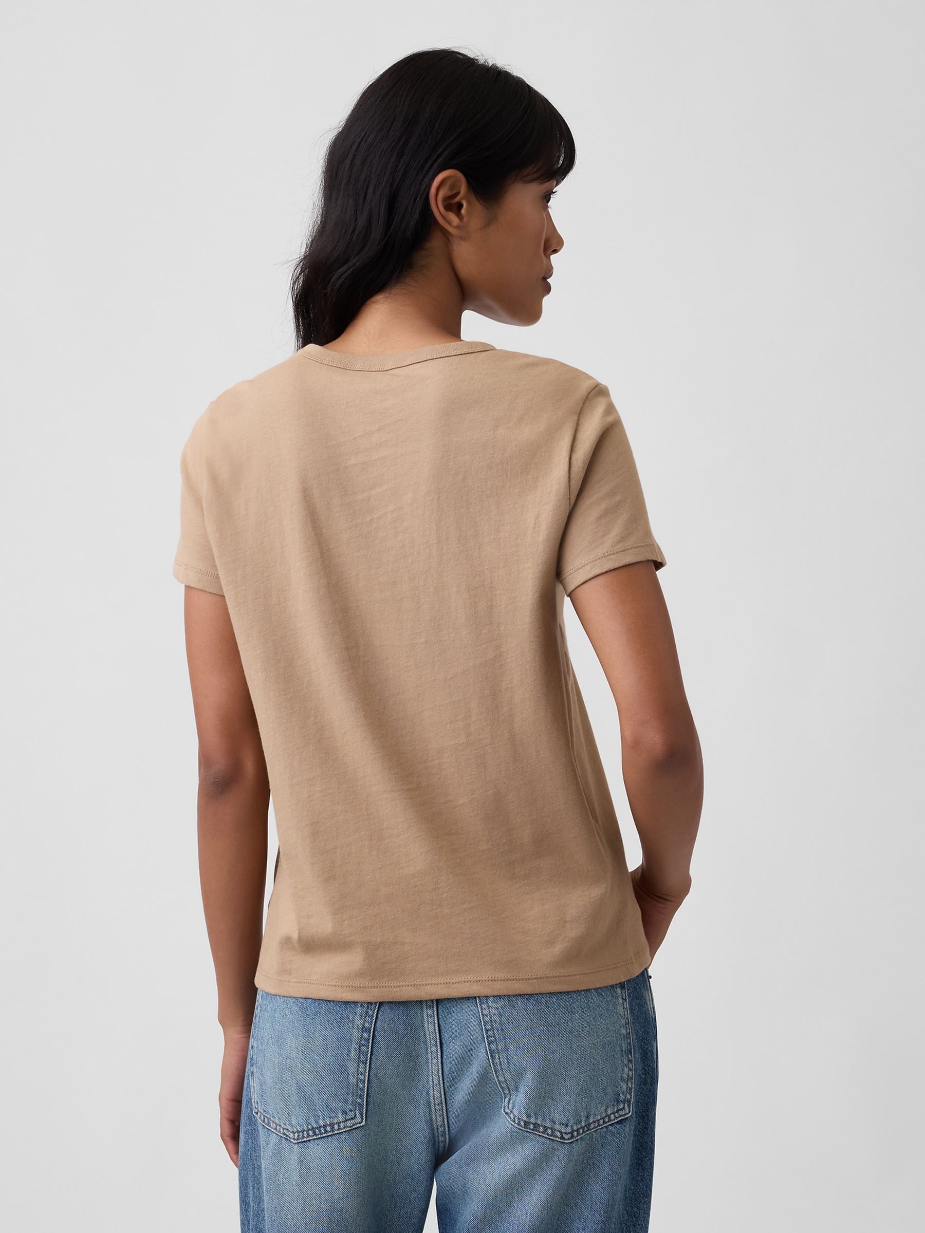 Light Brown Favourite Crew Neck Short Sleeve T-Shirt - Image 2 of 5 Light Brown Favourite Crew Neck Short Sleeve T-Shirt - Image 2 of 5