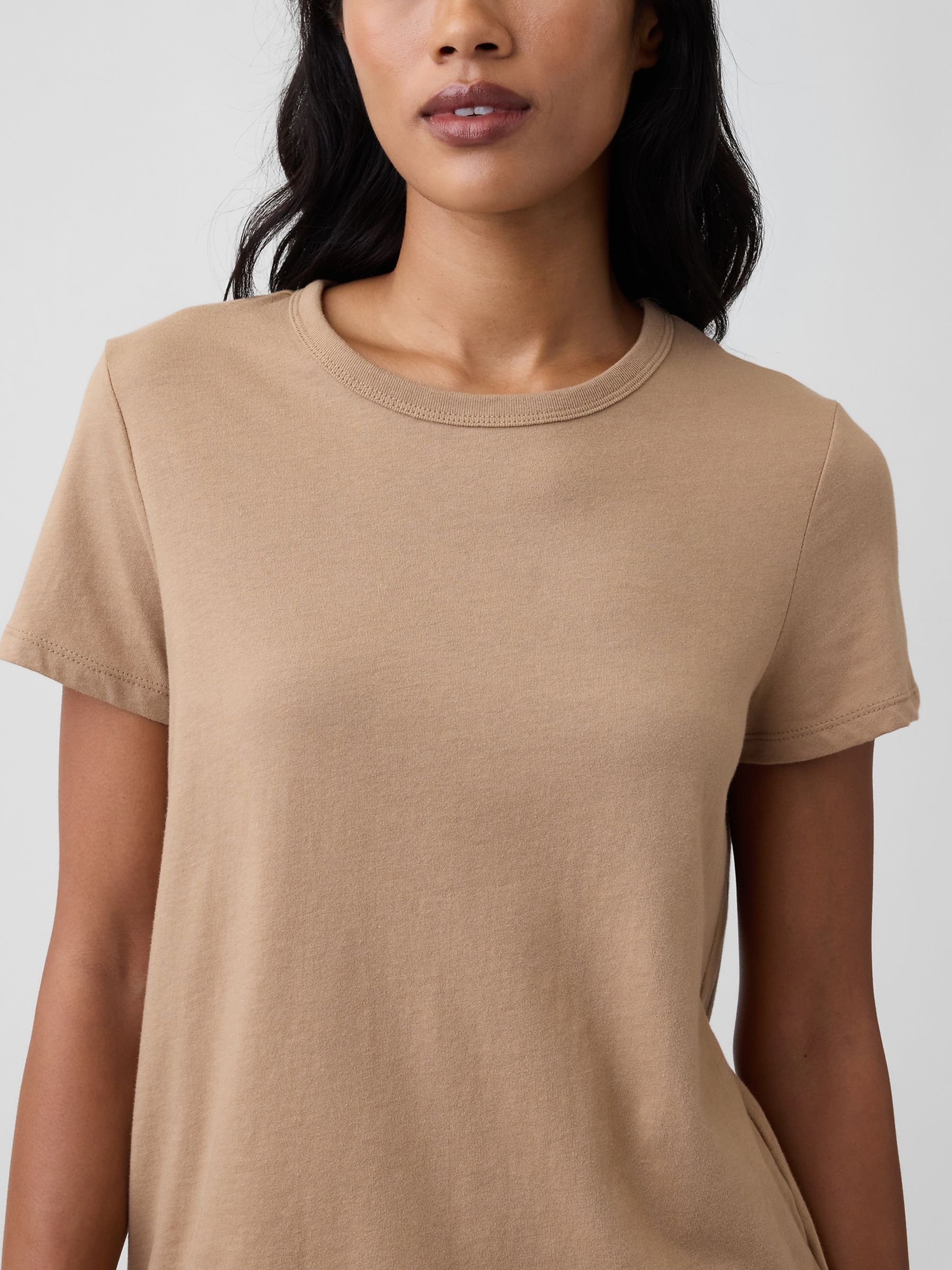 Light Brown Favourite Crew Neck Short Sleeve T-Shirt - Image 3 of 5