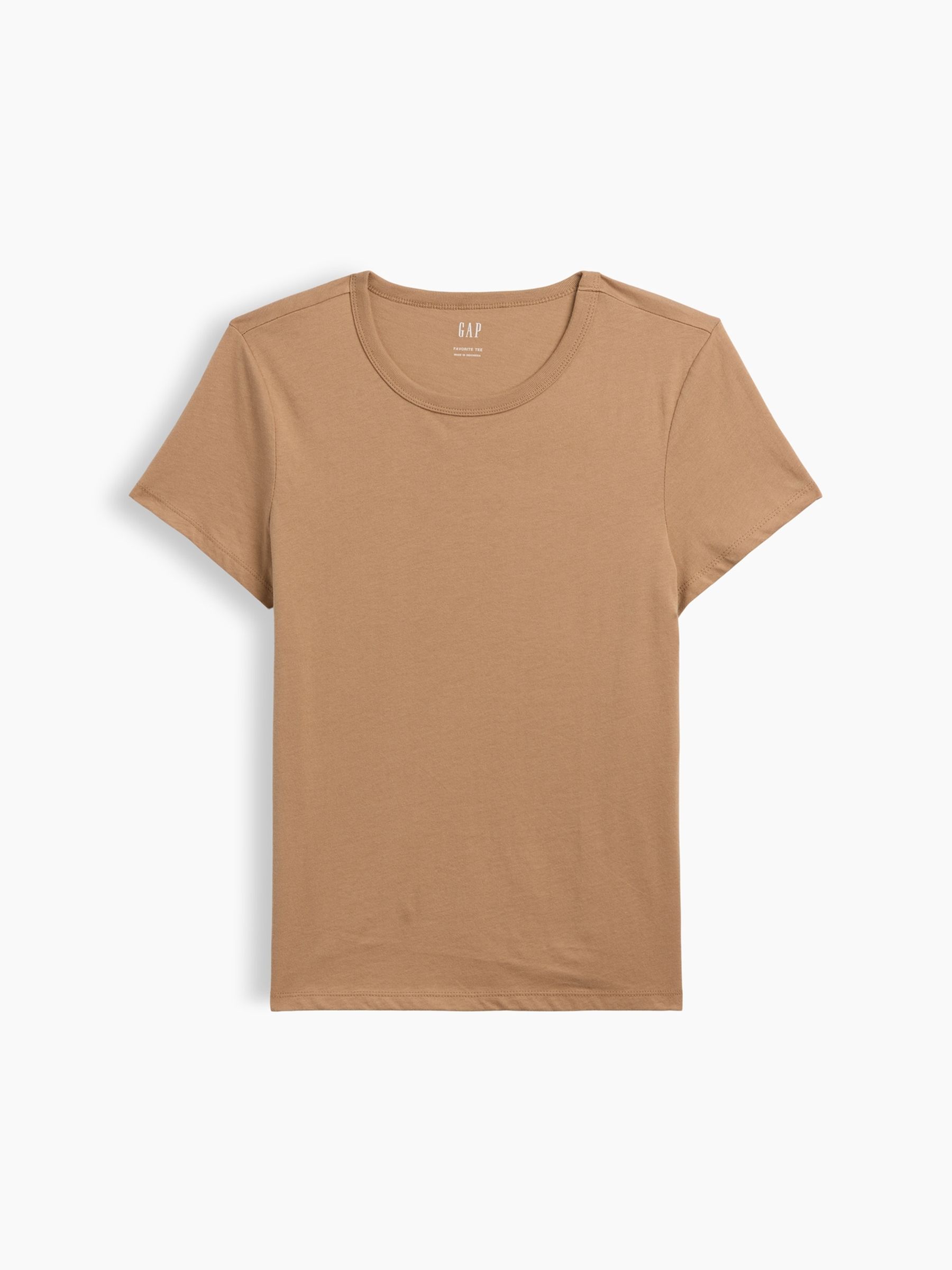 Light Brown Favourite Crew Neck Short Sleeve T-Shirt - Image 5 of 5