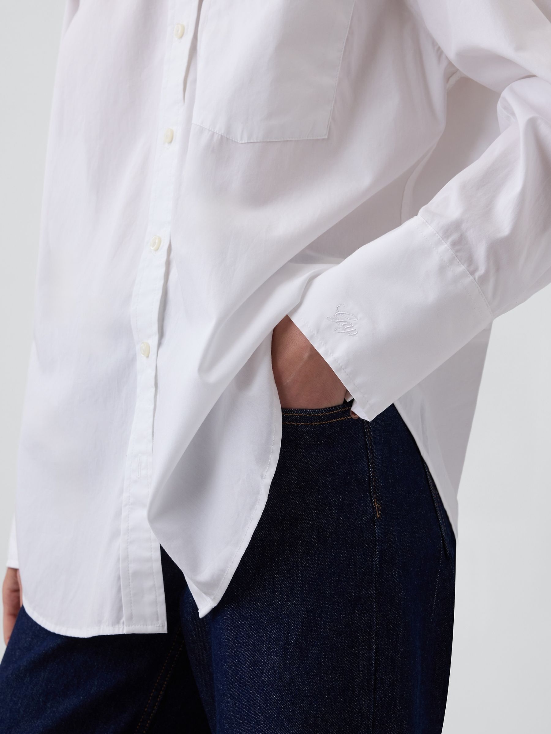 White Poplin Big Shirt - Image 4 of 4