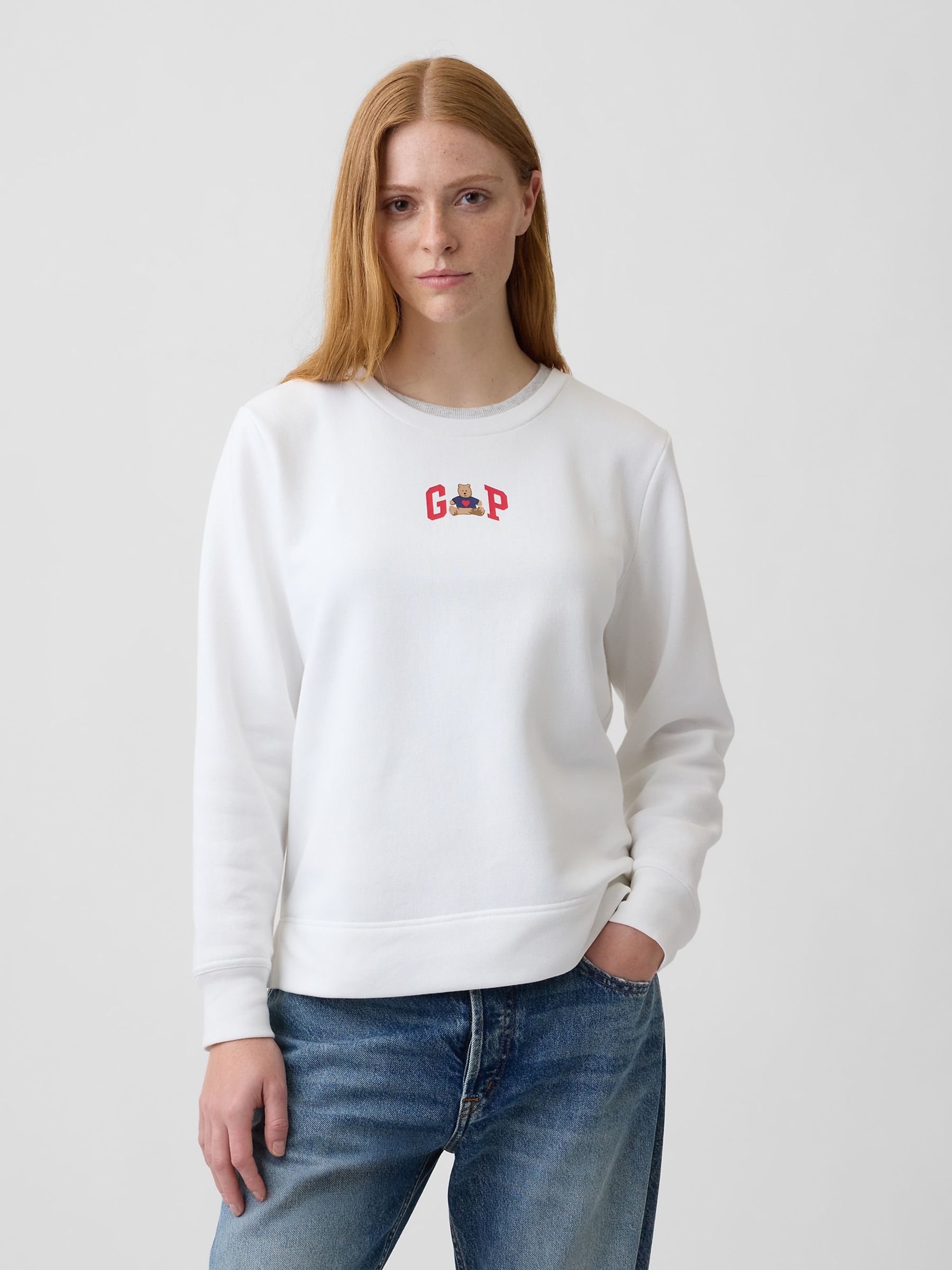 White Brannan Bear Relaxed Logo Sweatshirt - Image 1 of 5