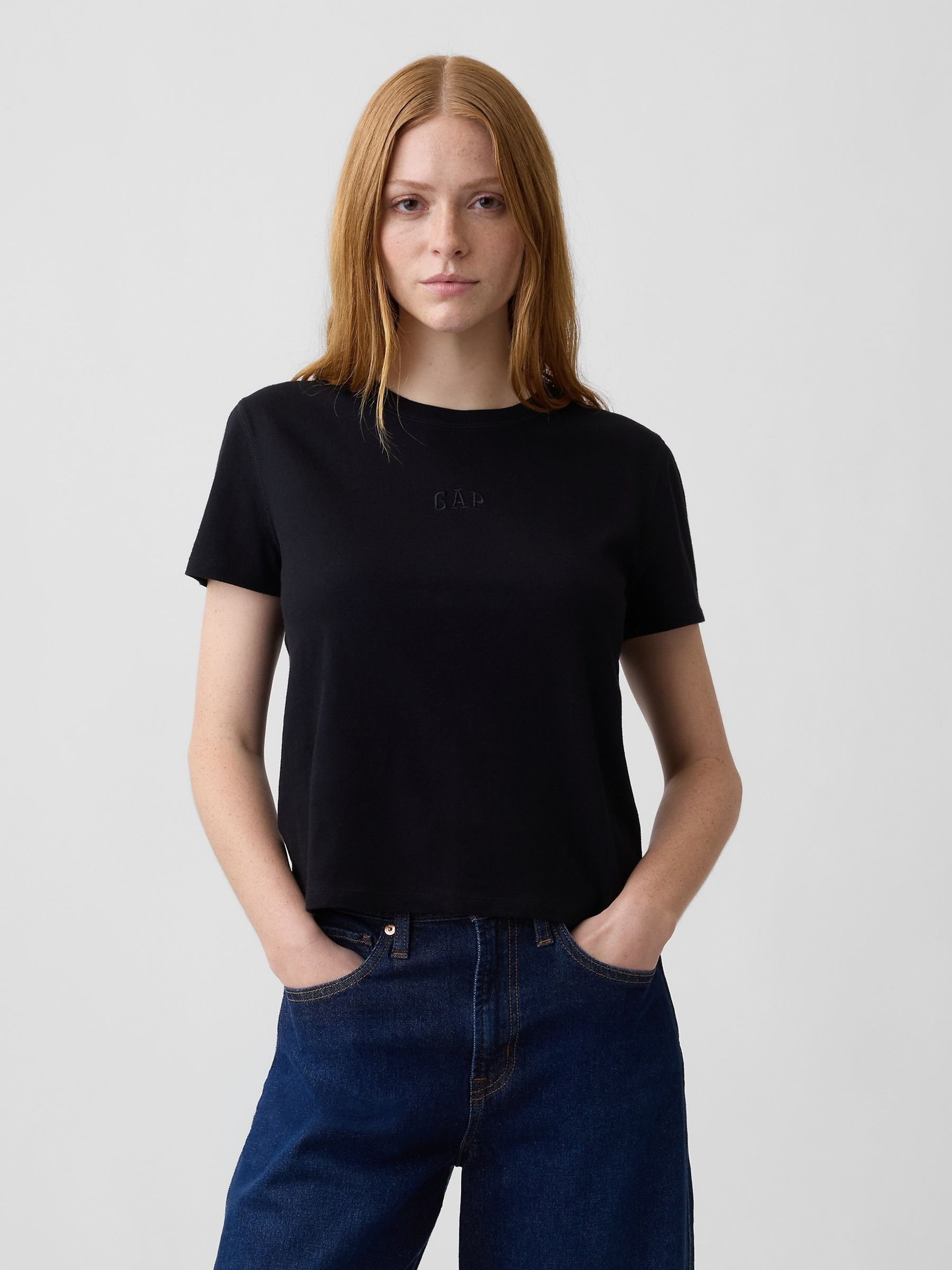 Black Authentic Shrunken Logo T-Shirt - Image 1 of 4 Black Authentic Shrunken Logo T-Shirt - Image 1 of 4