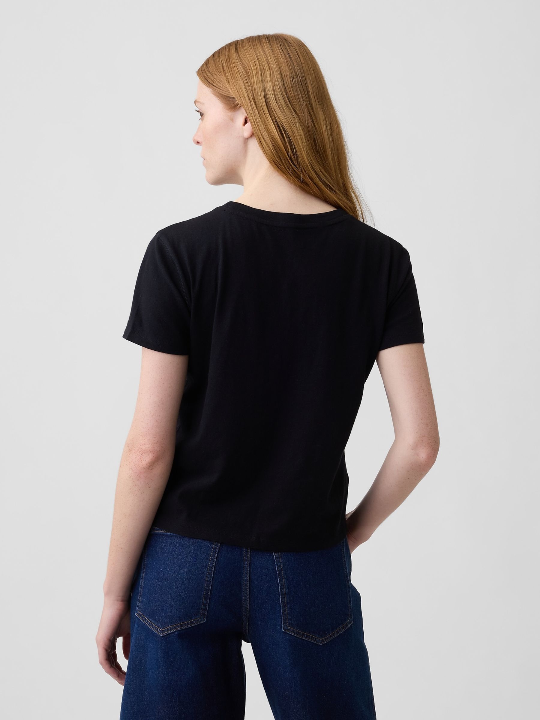 Black Authentic Shrunken Logo T-Shirt - Image 2 of 4