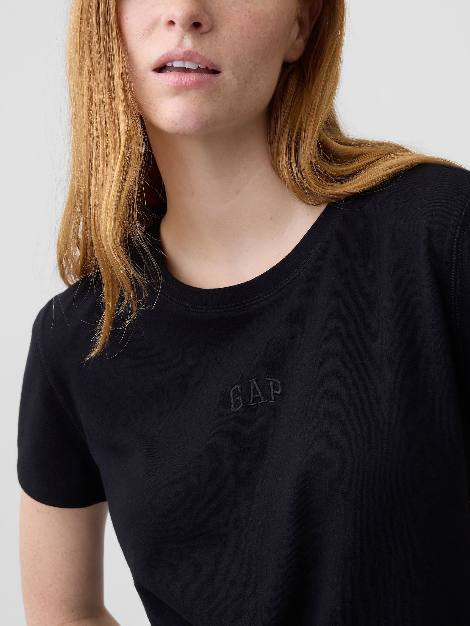 Black Authentic Shrunken Logo T-Shirt - Image 4 of 4