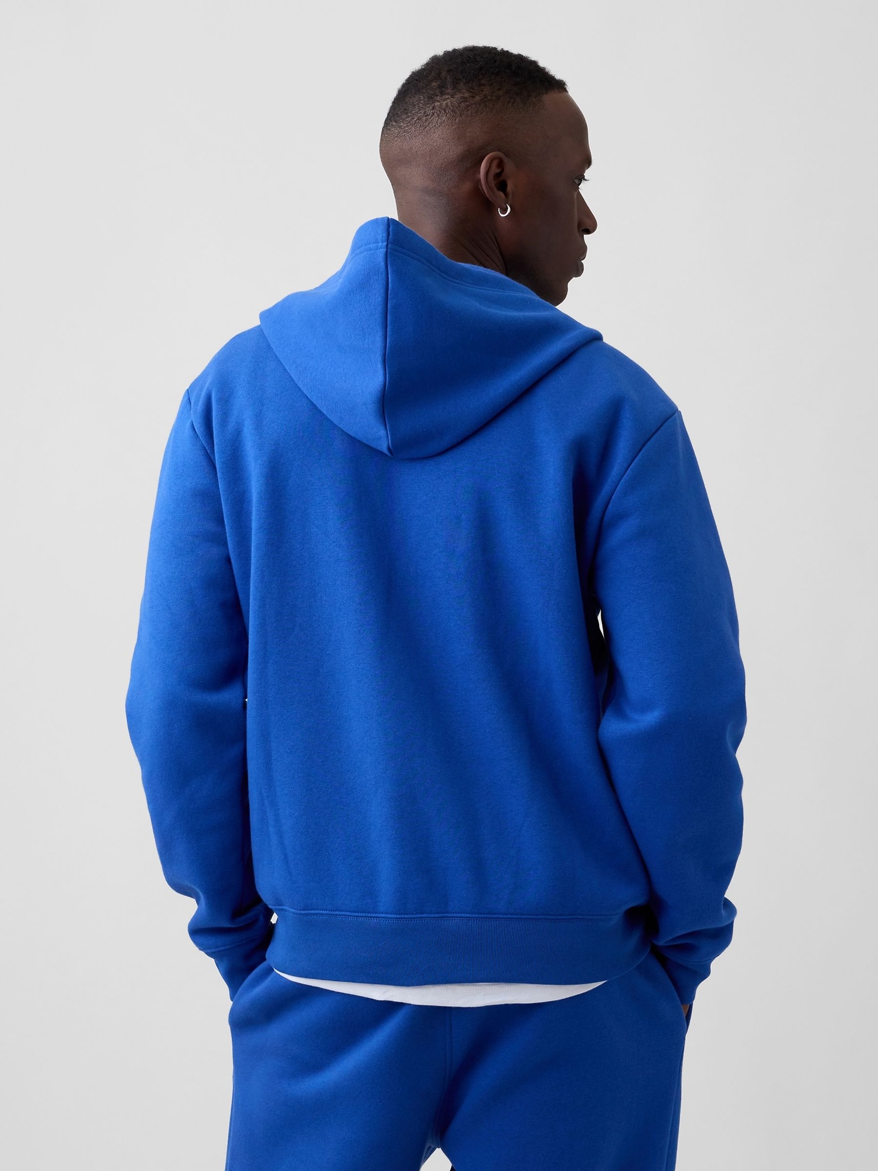 Bright Blue Relaxed Logo Zip-Up Hoodie - Image 2 of 4