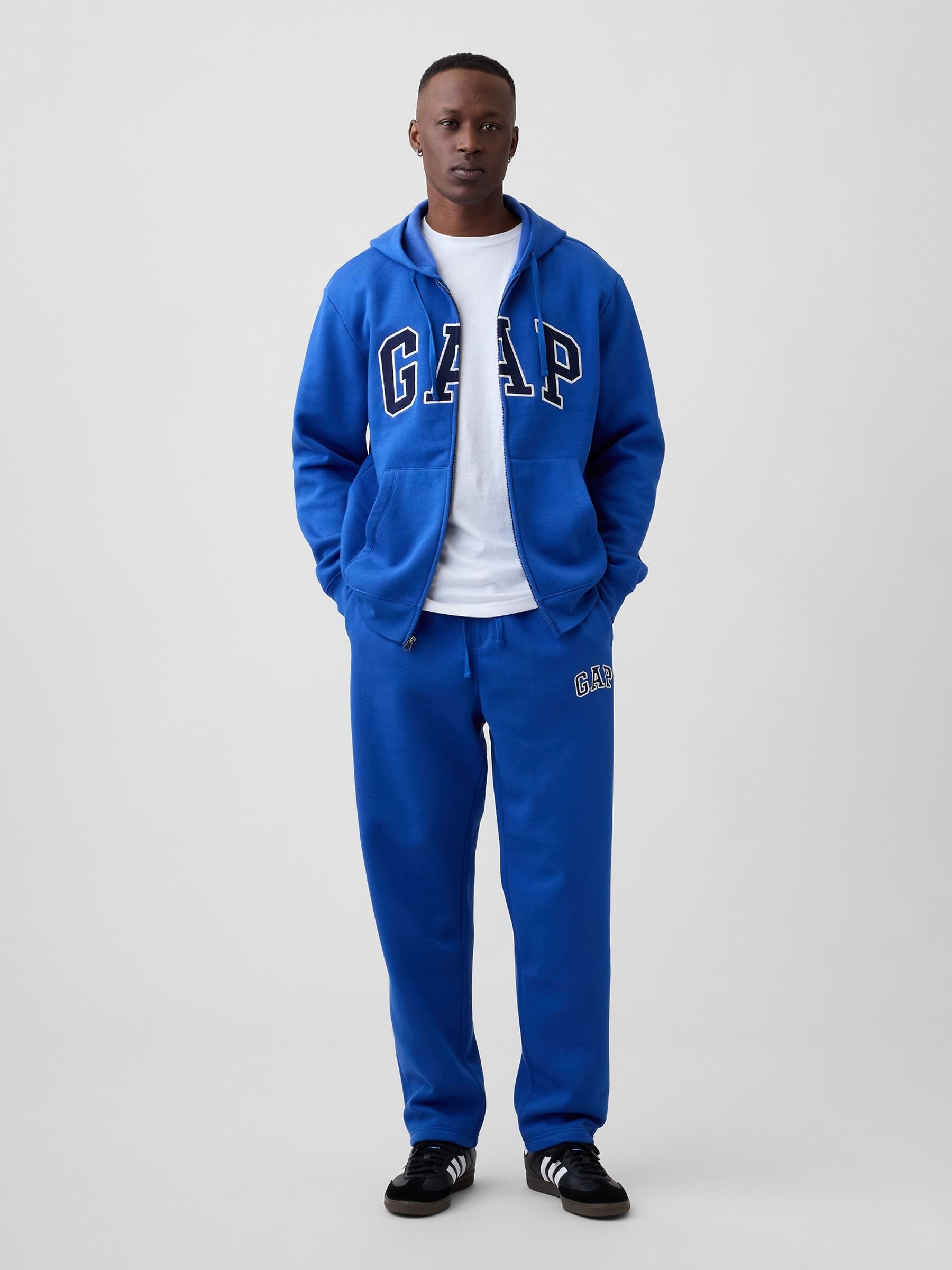 Bright Blue Relaxed Logo Zip-Up Hoodie - Image 3 of 4