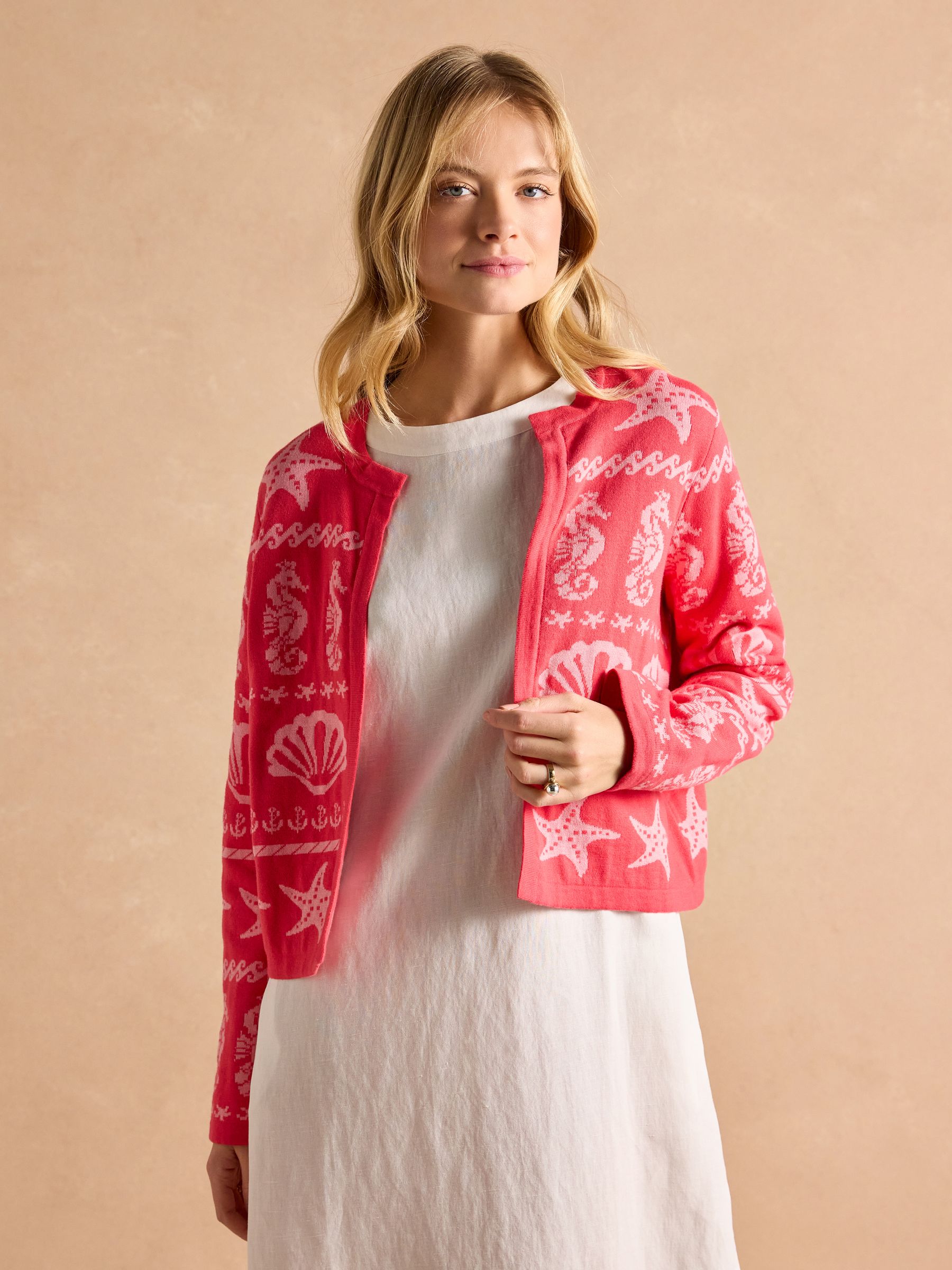 Shelley Pink Knitted Cotton Cardigan - Image 2 of 9