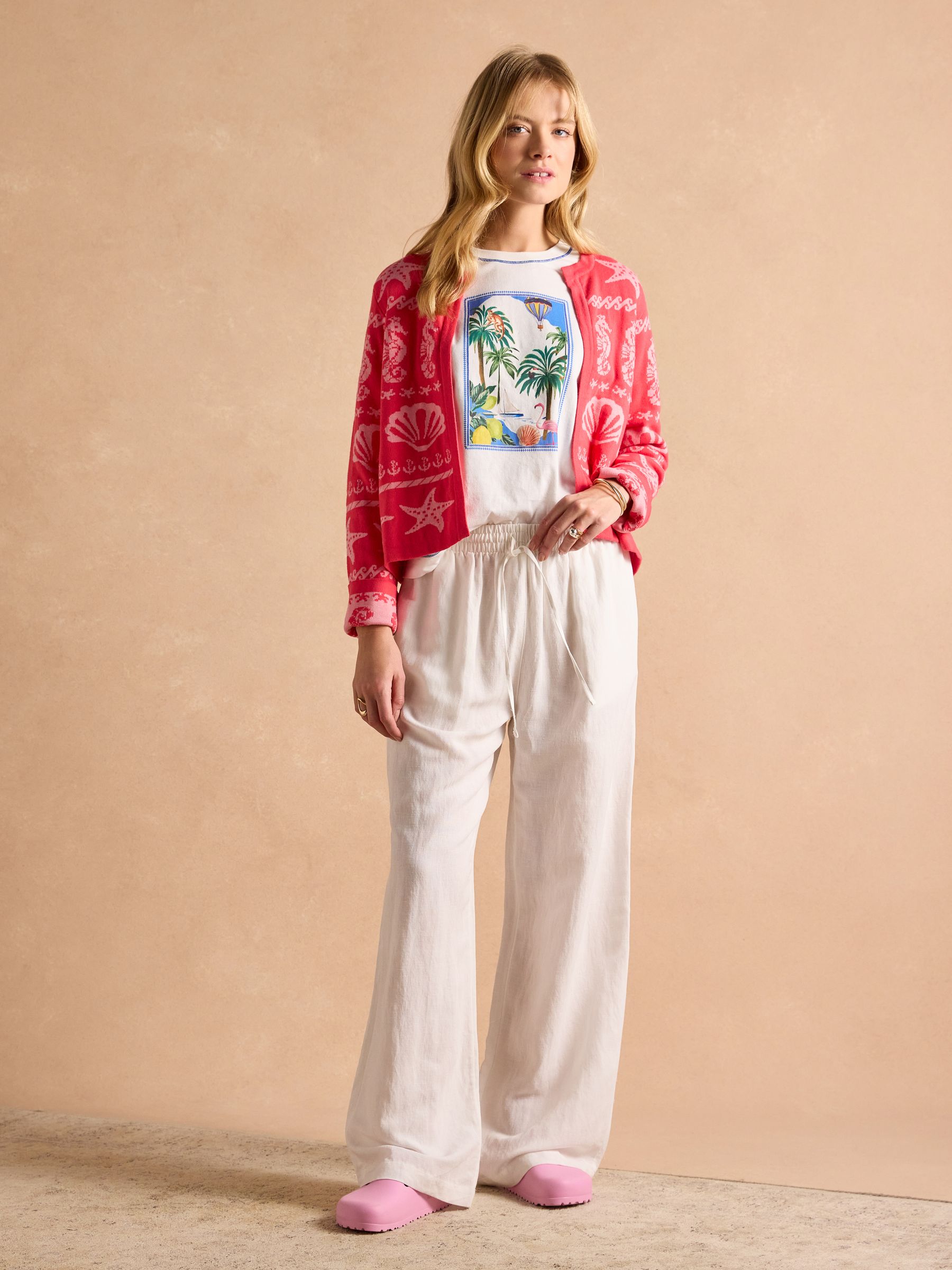 Shelley Pink Knitted Cotton Cardigan - Image 5 of 9