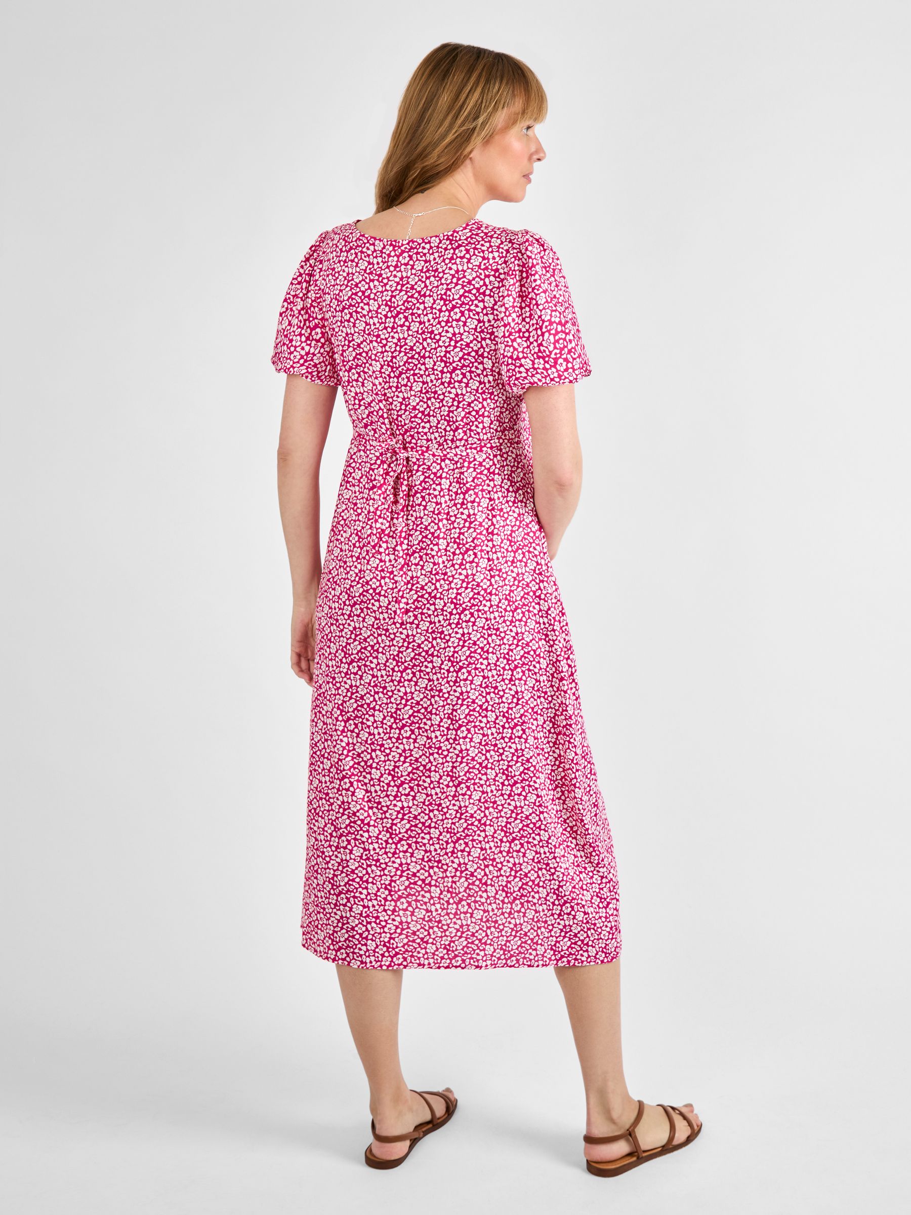 Pink Floral Maternity Midi Dress - Image 2 of 4