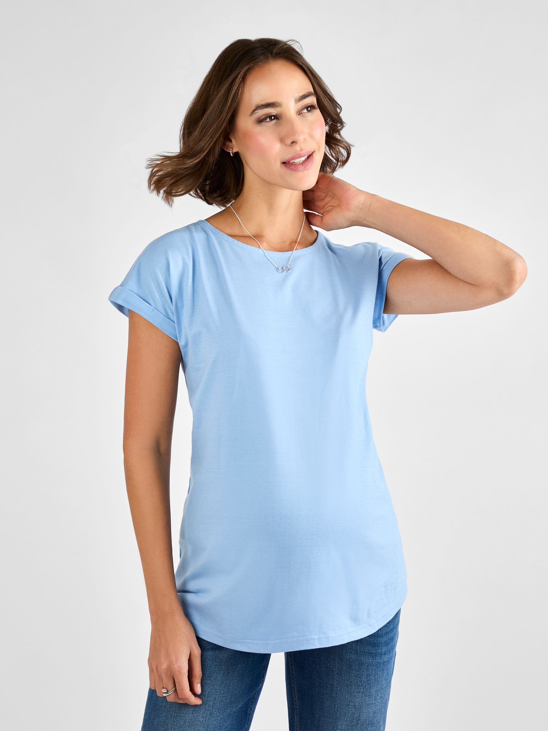 Blue Boyfriend Maternity Cotton T-Shirt - Image 1 of 4