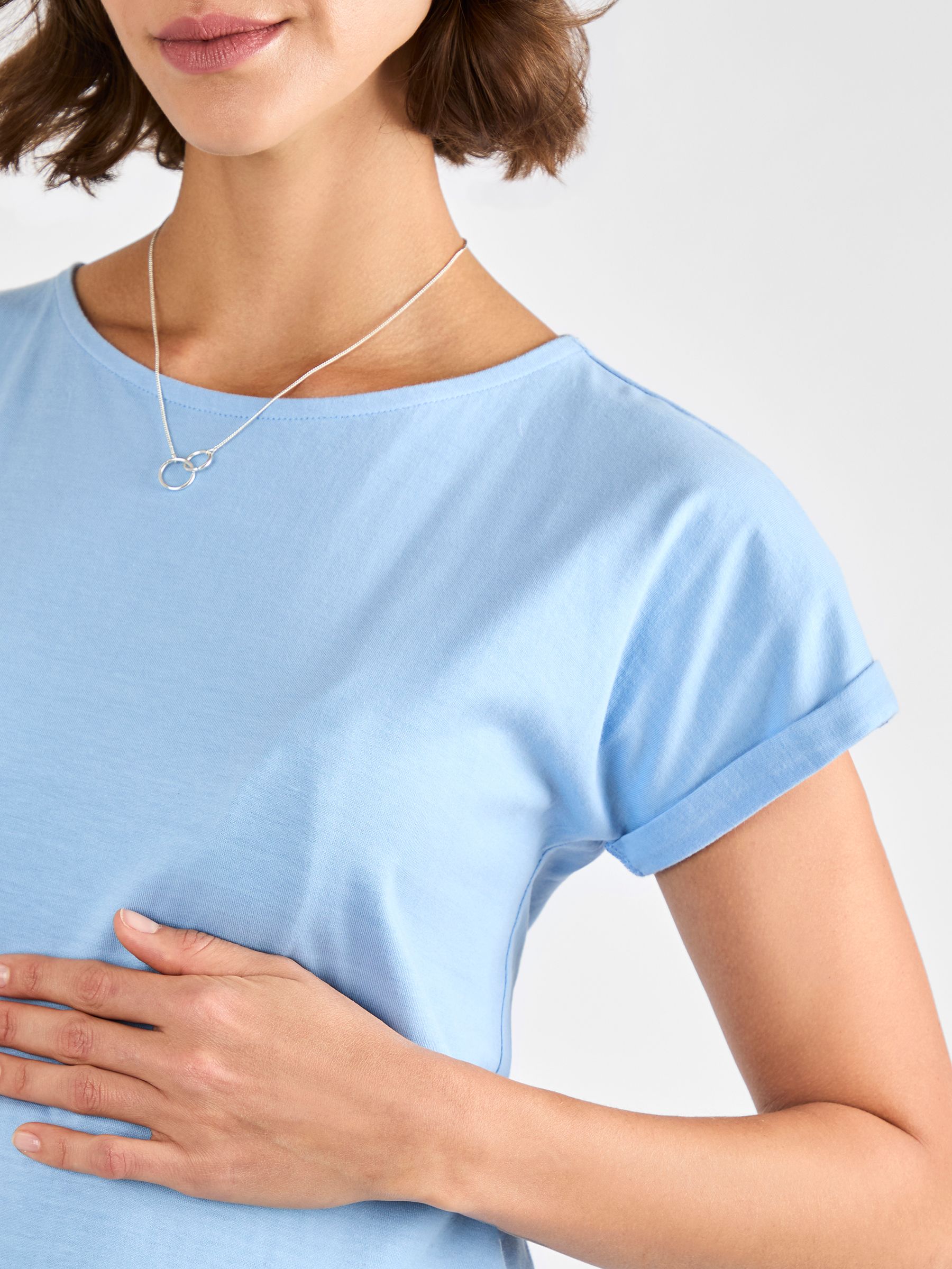 Blue Boyfriend Maternity Cotton T-Shirt - Image 4 of 4