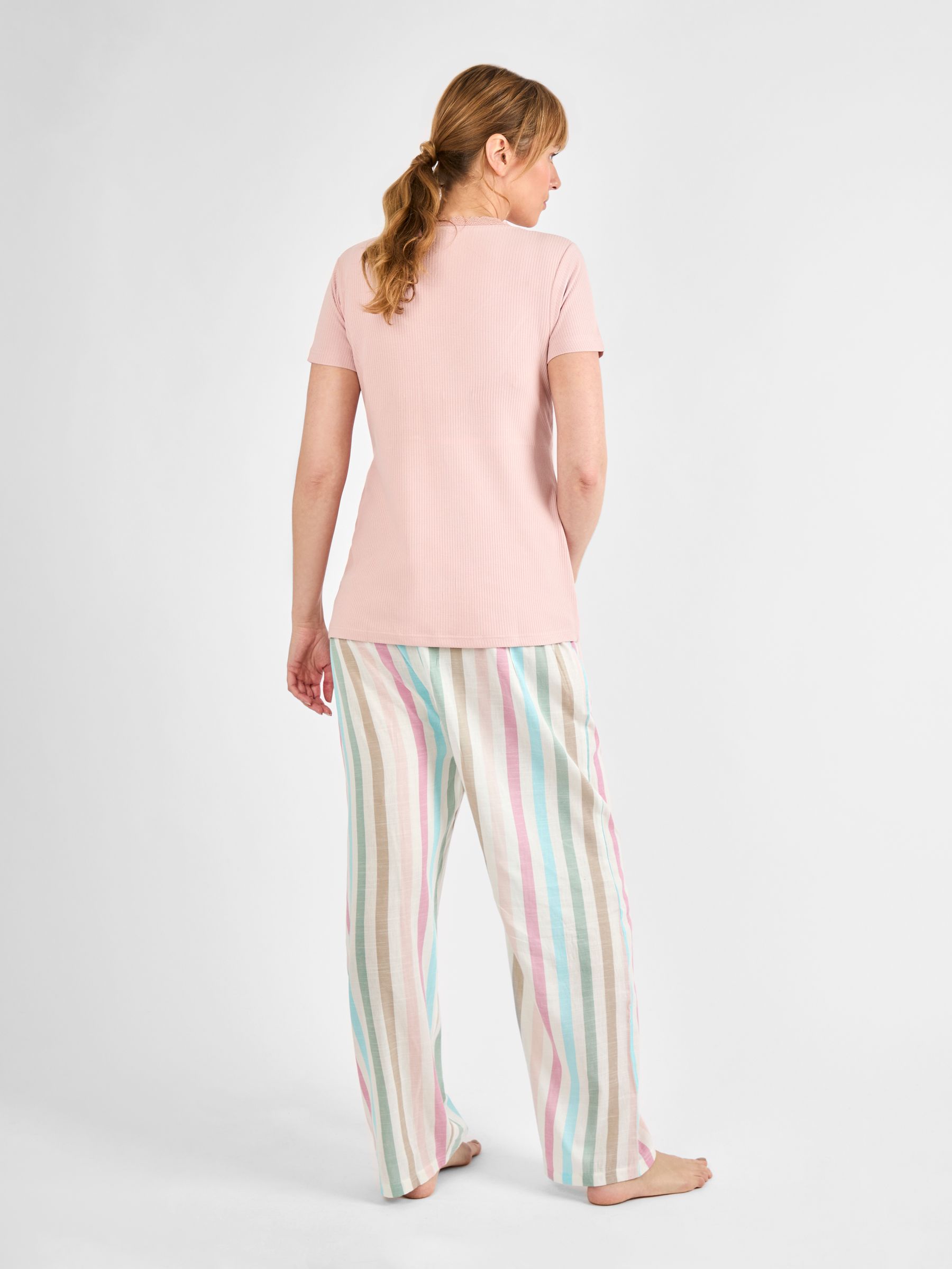 Pink Maternity Stripe and Nursing Pyjamas Set - Image 2 of 5