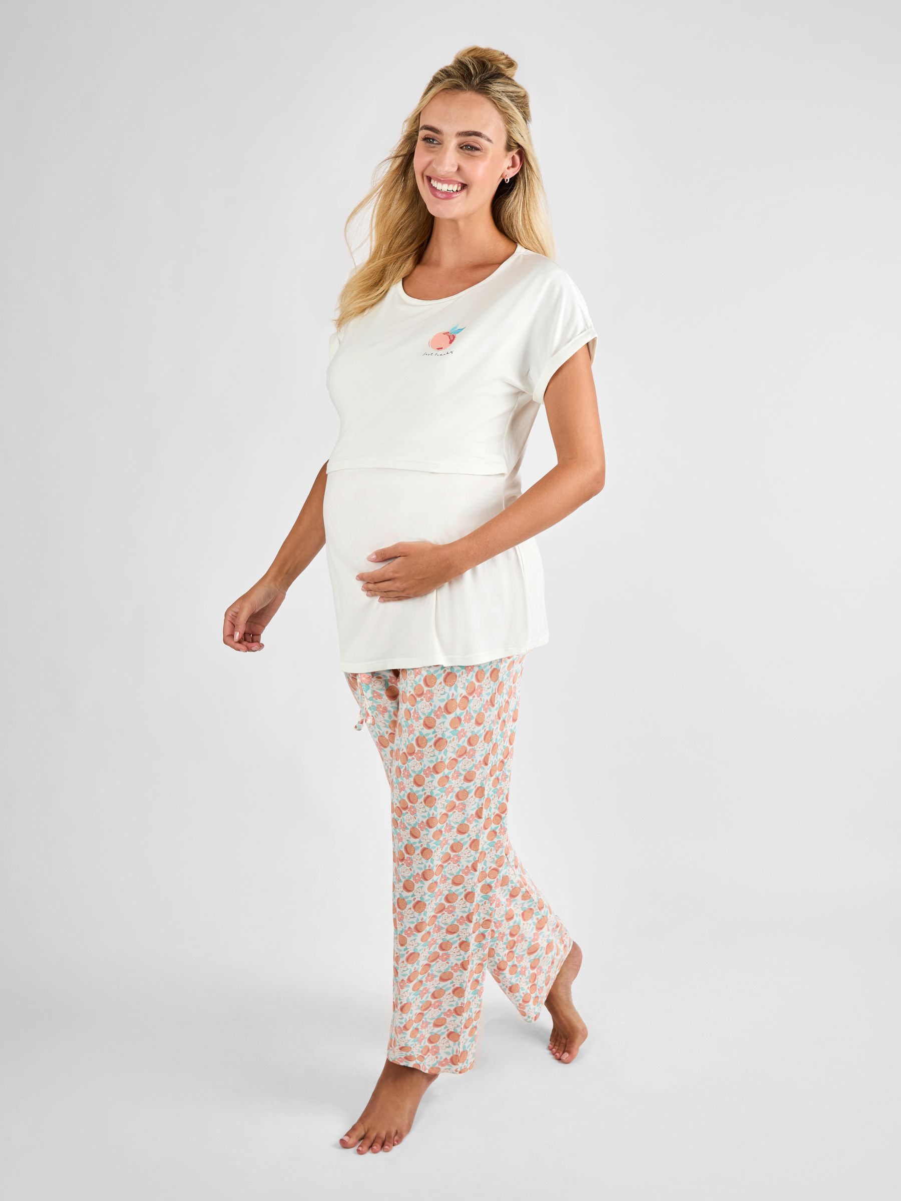 Pink Peachy Maternity and Nursing Jersey Pyjamas Set - Image 2 of 7