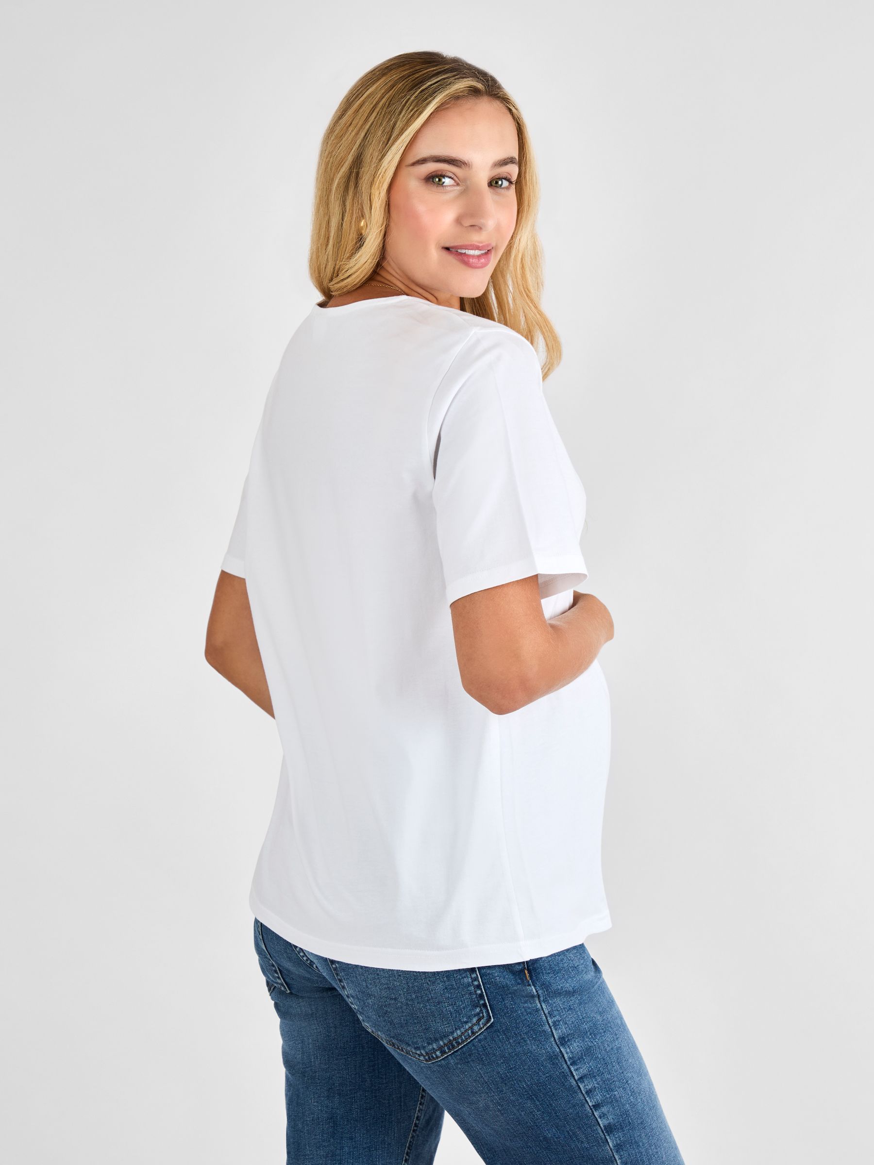White Oversized Boyfriend Maternity T-Shirt - Image 2 of 4