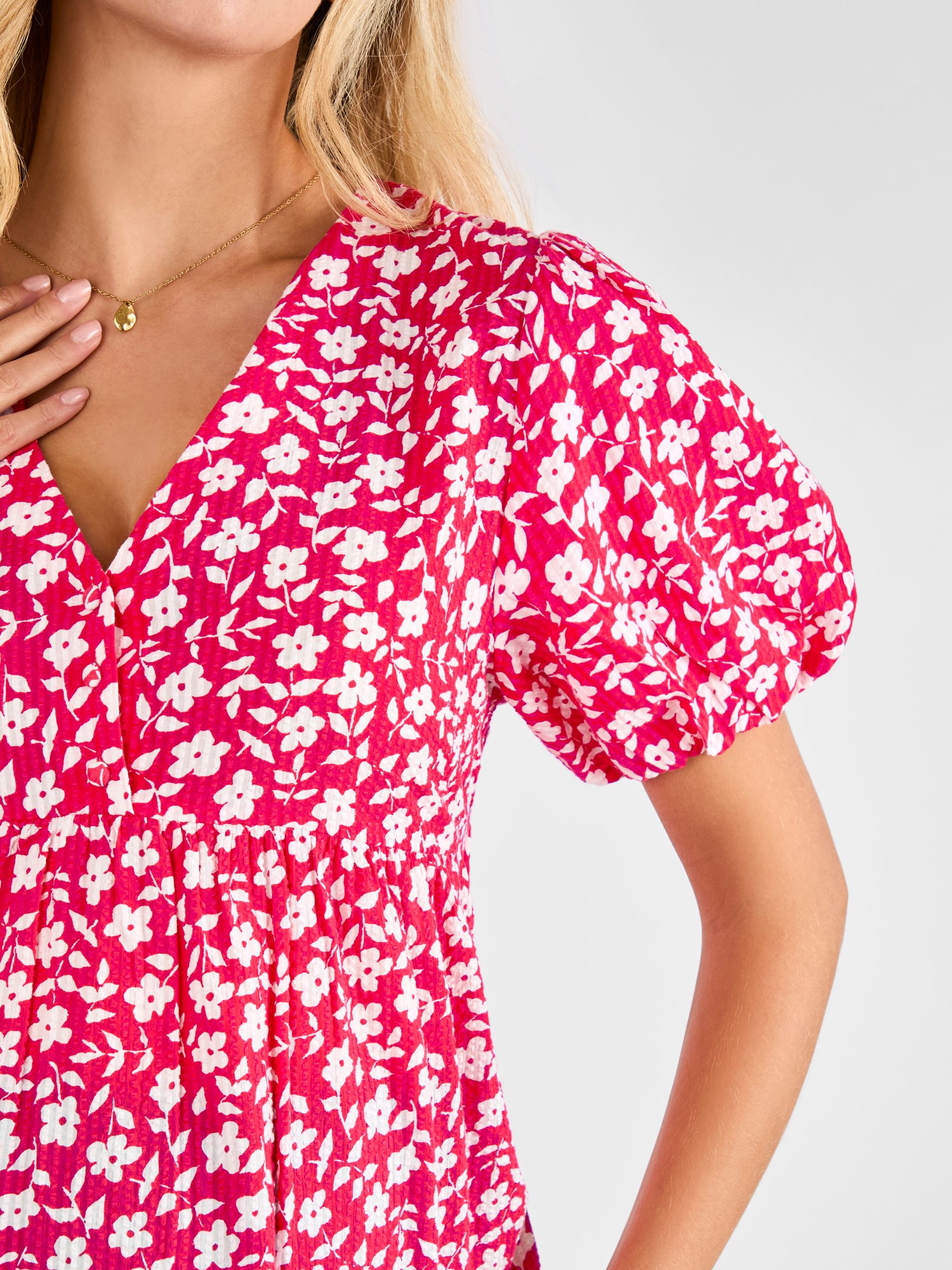 Pink Floral Maternity Blouse - Image 4 of 4