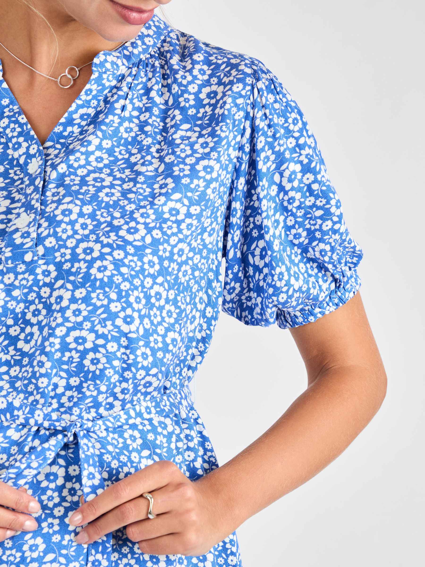 Blue Floral Maternity Blouse - Image 4 of 4