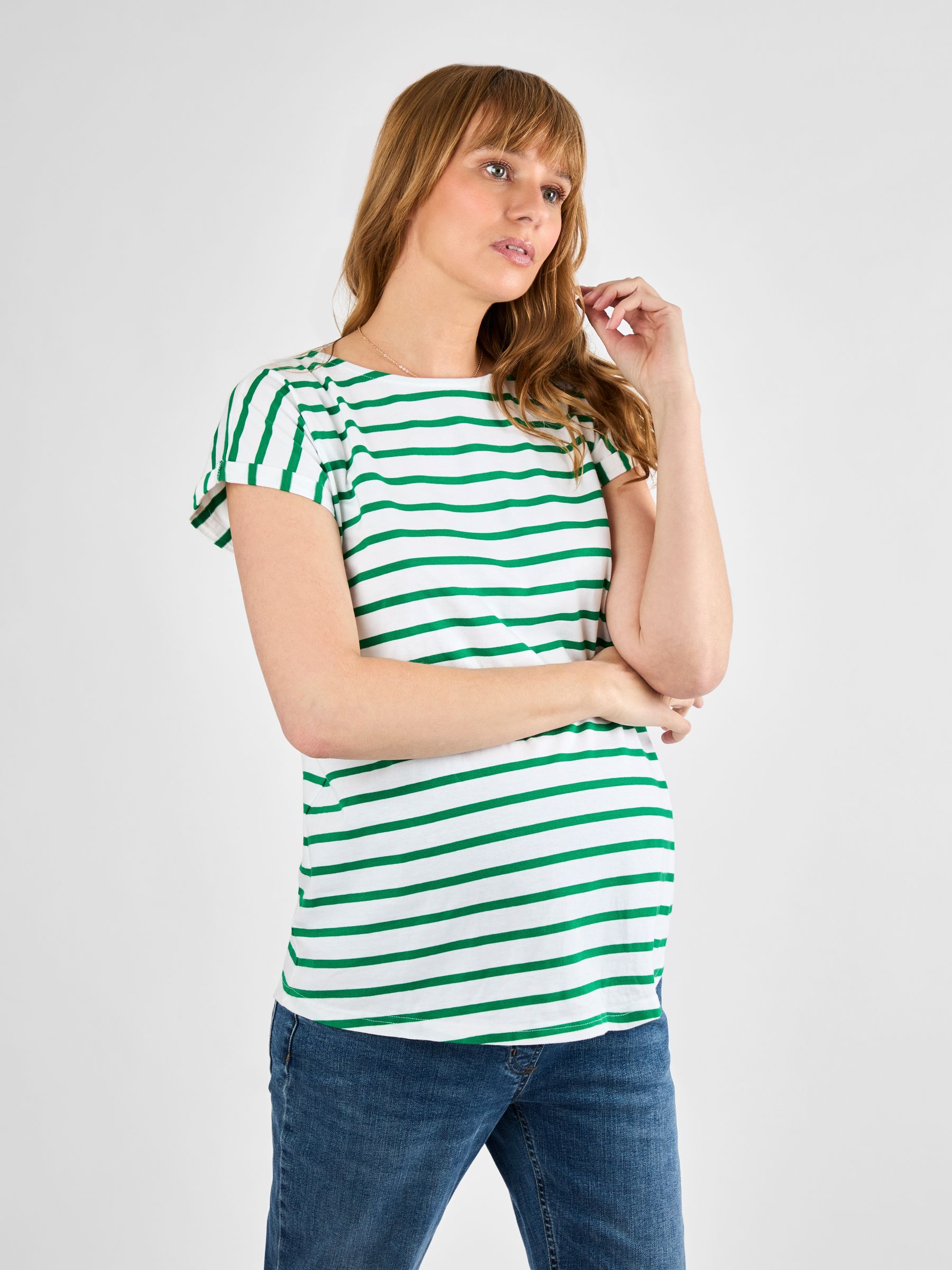 Green Boyfriend Maternity Cotton T-Shirt - Image 1 of 4