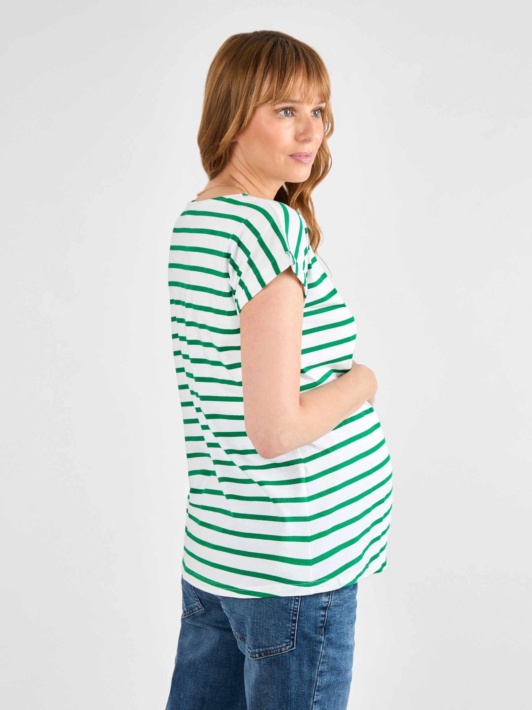 Green Boyfriend Maternity Cotton T-Shirt - Image 2 of 4