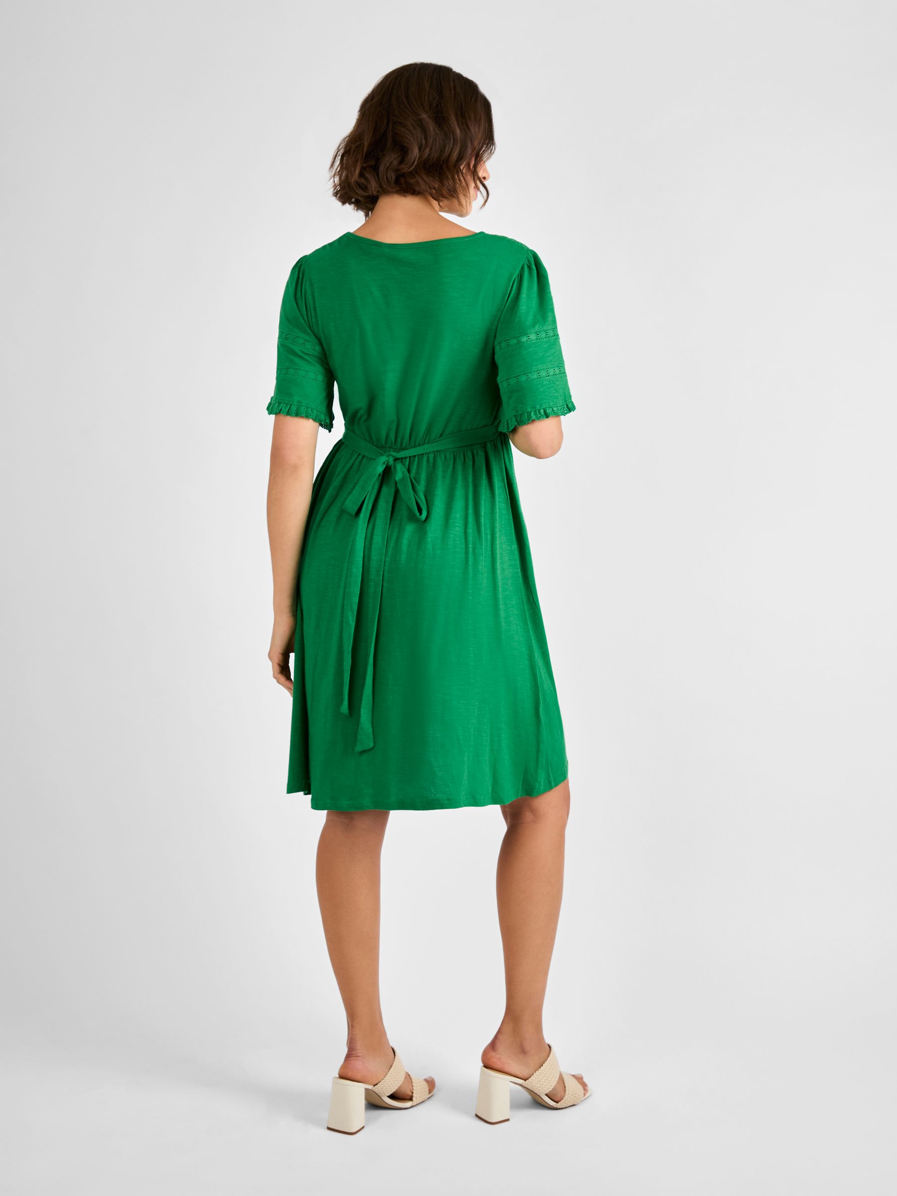Green Broderie Maternity Mini Dress - Image 3 of 5