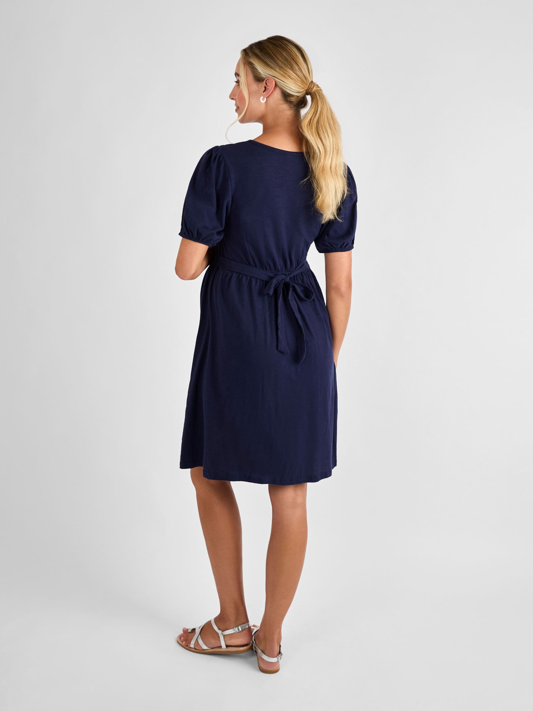 Navy Broderie Maternity Mini Dress - Image 2 of 4