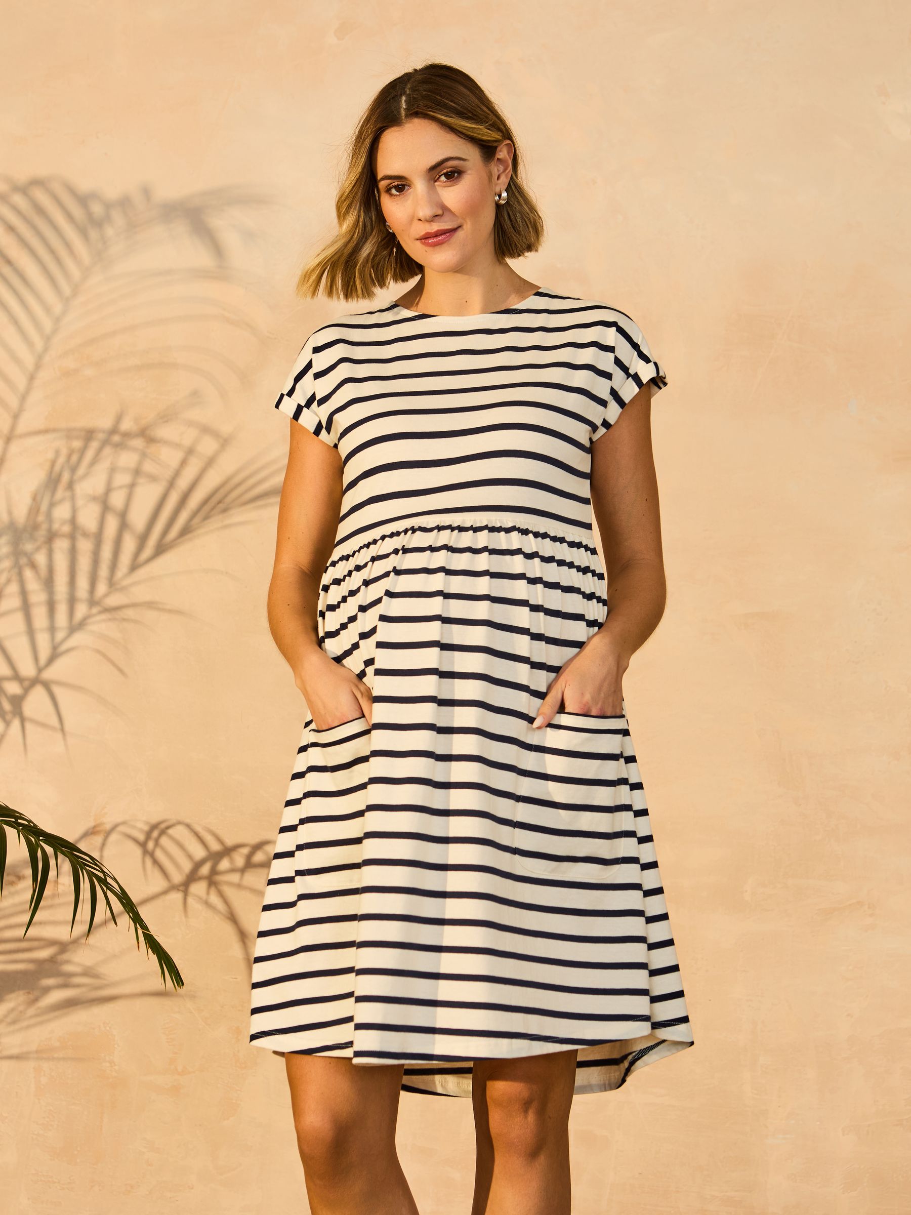 Ecru Pocket Maternity T-Shirt Dress JoJo Maman Bébé