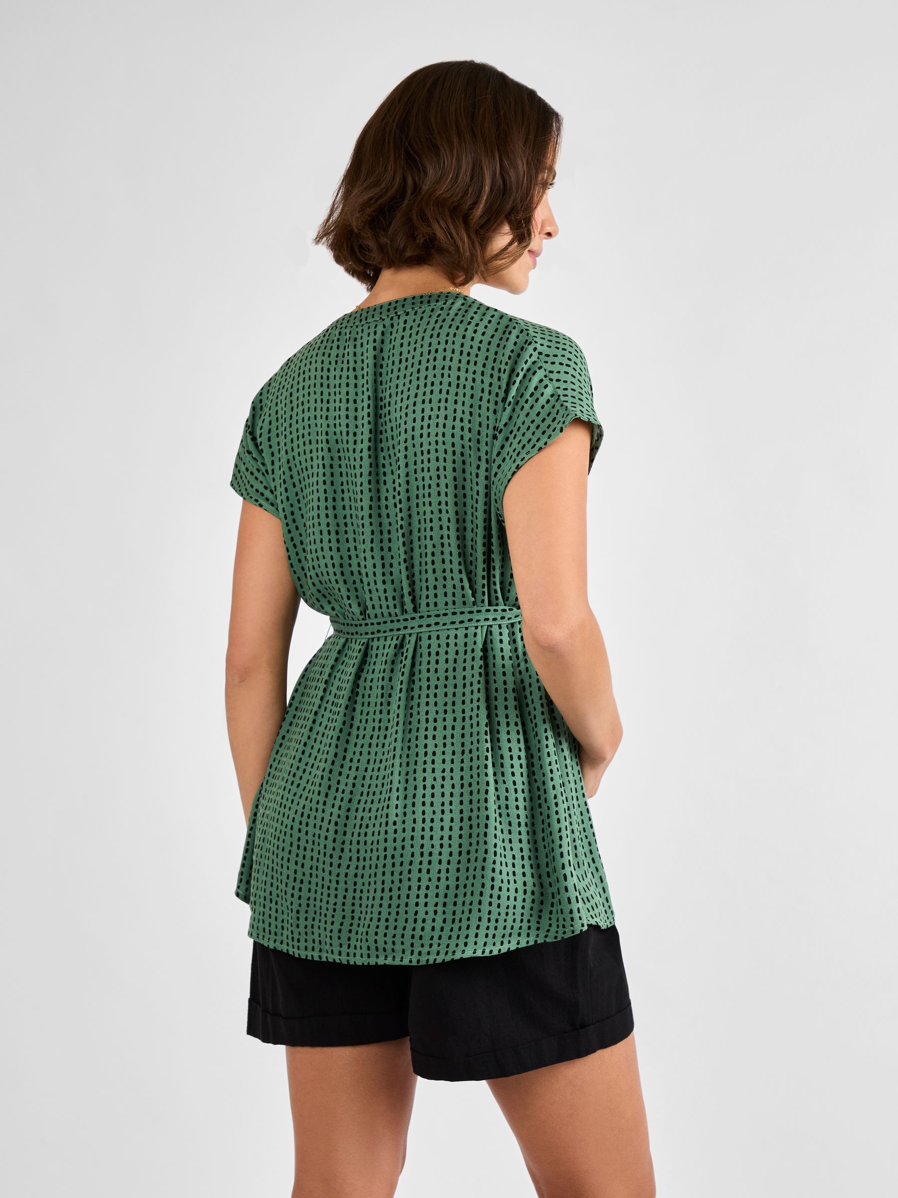 Khaki Printed Sleeveless Maternity Blouse - Image 2 of 4