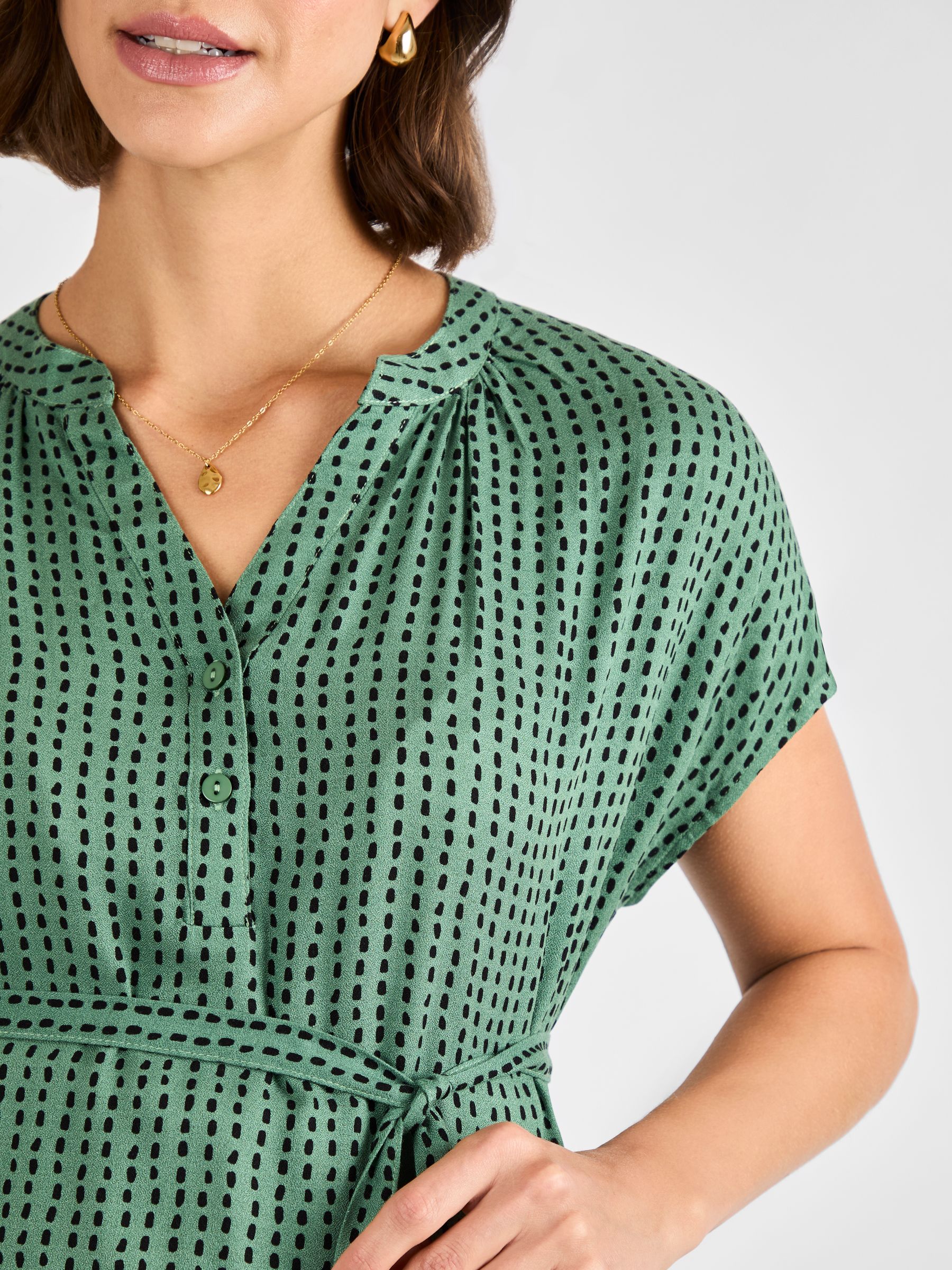 Khaki Printed Sleeveless Maternity Blouse - Image 4 of 4