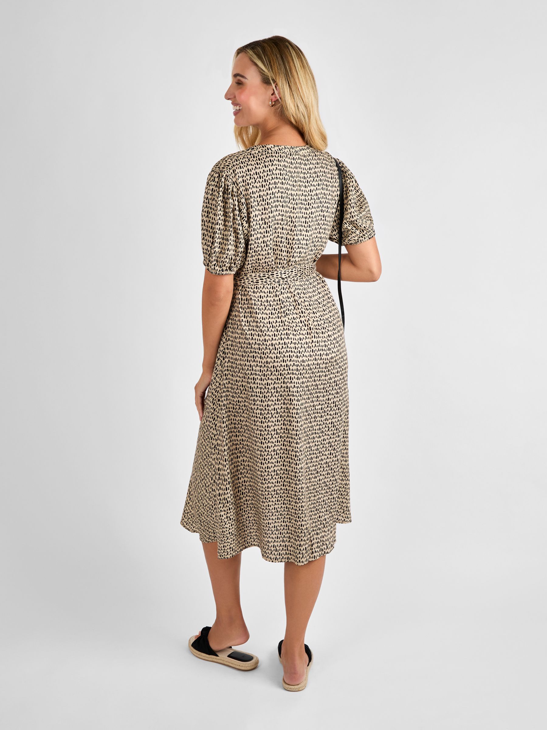 Natural Button Through Maternity Midi Dress - Image 2 of 4