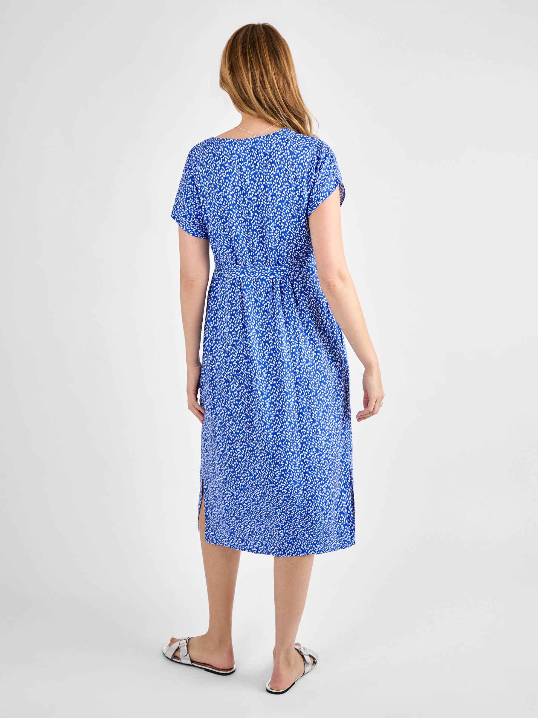 Blue Button Front Maternity Midi Dress - Image 3 of 5