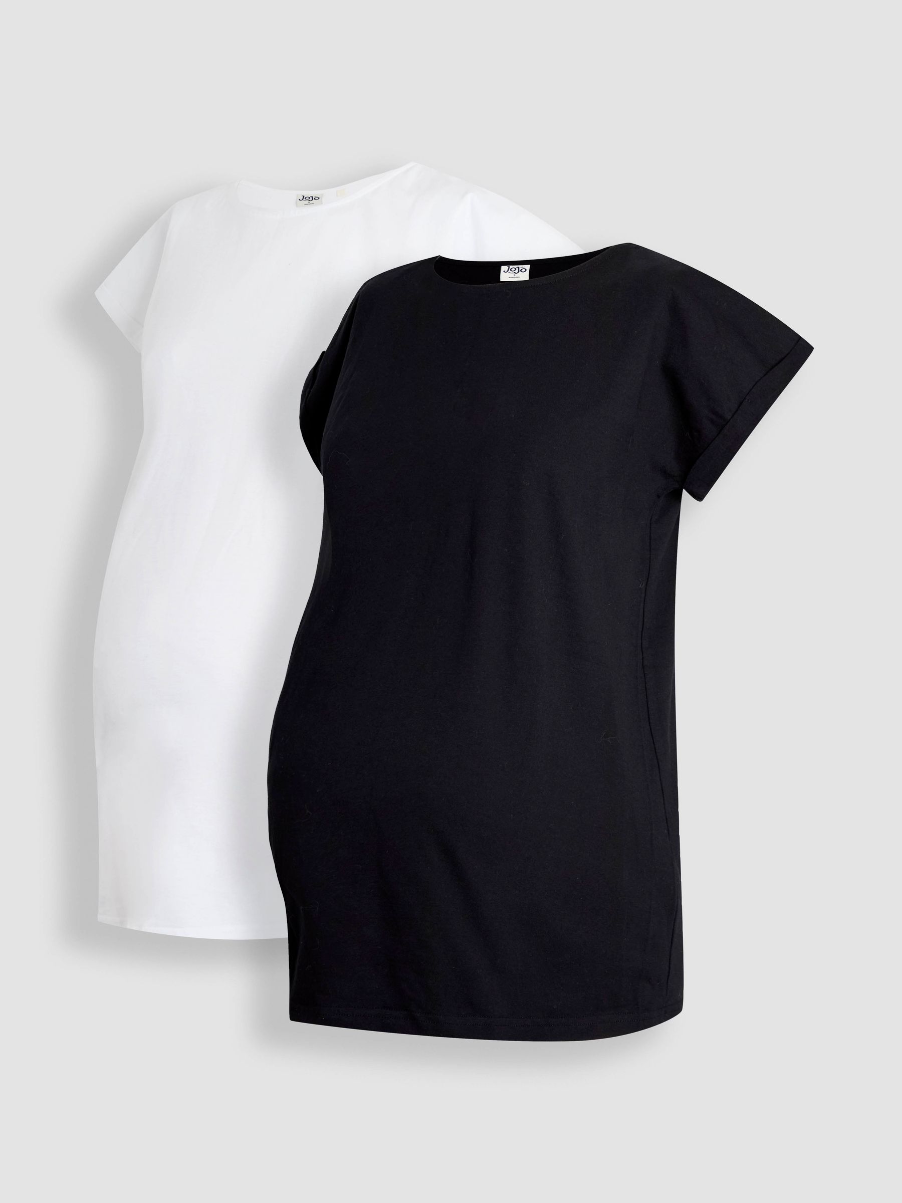 Black 2-Pack Boyfriend Maternity Cotton T-Shirts - Image 9 of 9 Black 2-Pack Boyfriend Maternity Cotton T-Shirts - Image 9 of 9